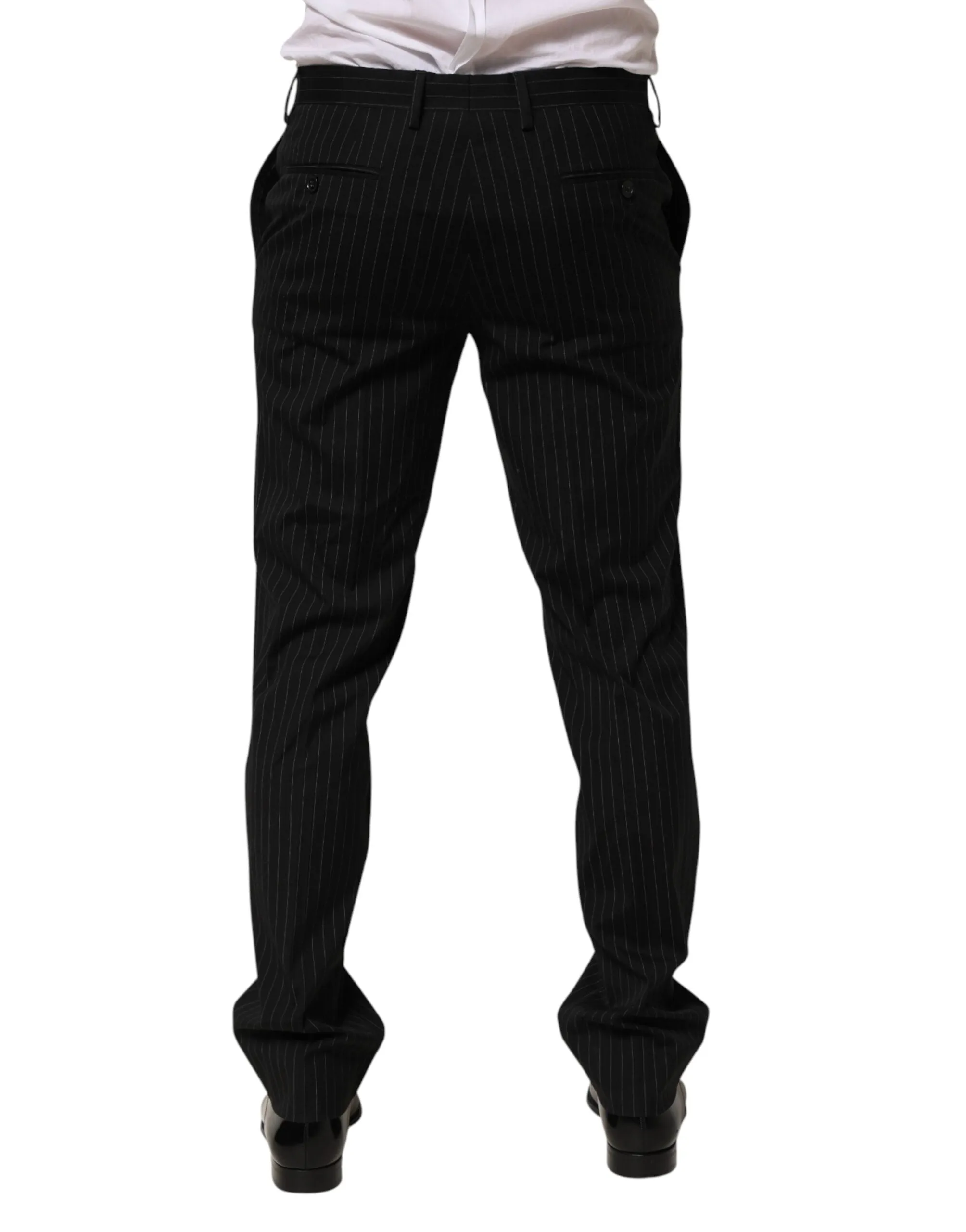 Dolce & Gabbana Black Striped Dress Formal Men Trouser Pants sold by Siebentaschen product image thumbnail 4