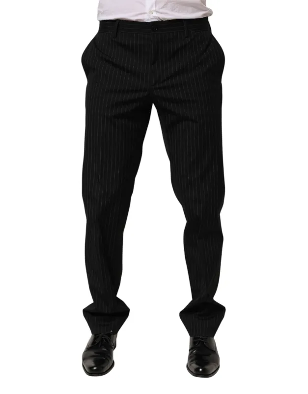 Dolce & Gabbana Black Striped Dress Formal Men Trouser Pants sold by Siebentaschen