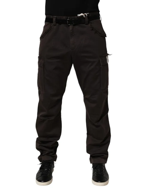 Dolce & Gabbana Brown Re- Edition Cotton Men Cargo Pants sold by Siebentaschen