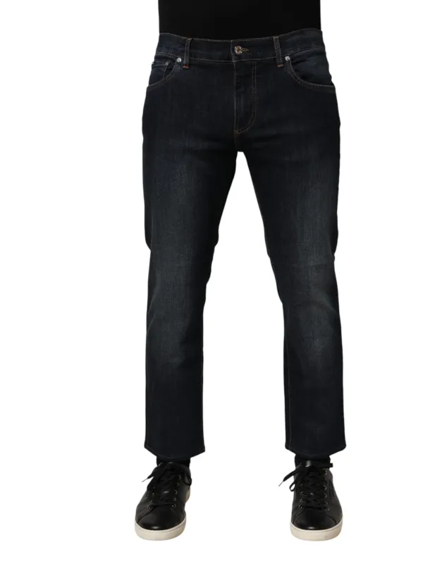 Dolce & Gabbana Dark Blue Cotton Skinny Men Denim Jeans made by Siebentaschen