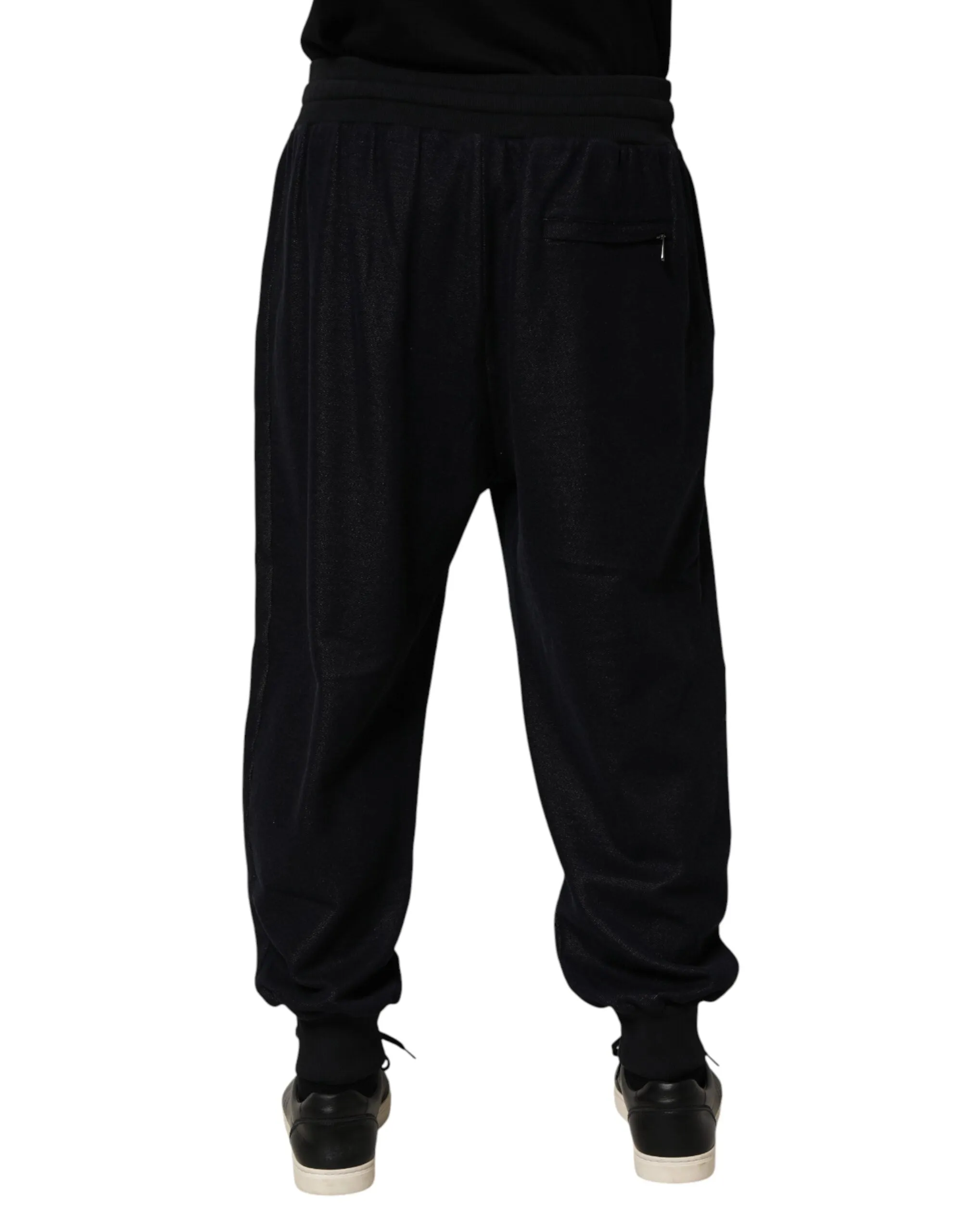 Dolce & Gabbana Black Cotton Blend Drawstring Jogger Jogger Pants sold by Siebentaschen product image thumbnail 4