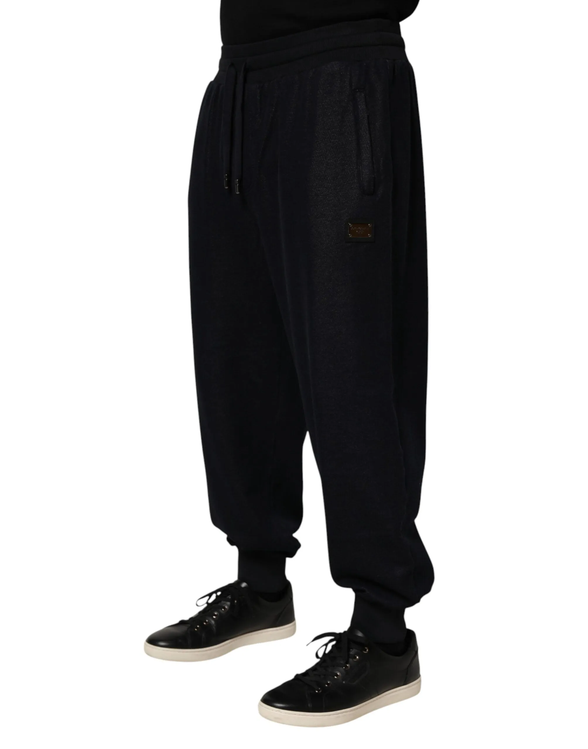 Dolce & Gabbana Black Cotton Blend Drawstring Jogger Jogger Pants sold by Siebentaschen product image thumbnail 3