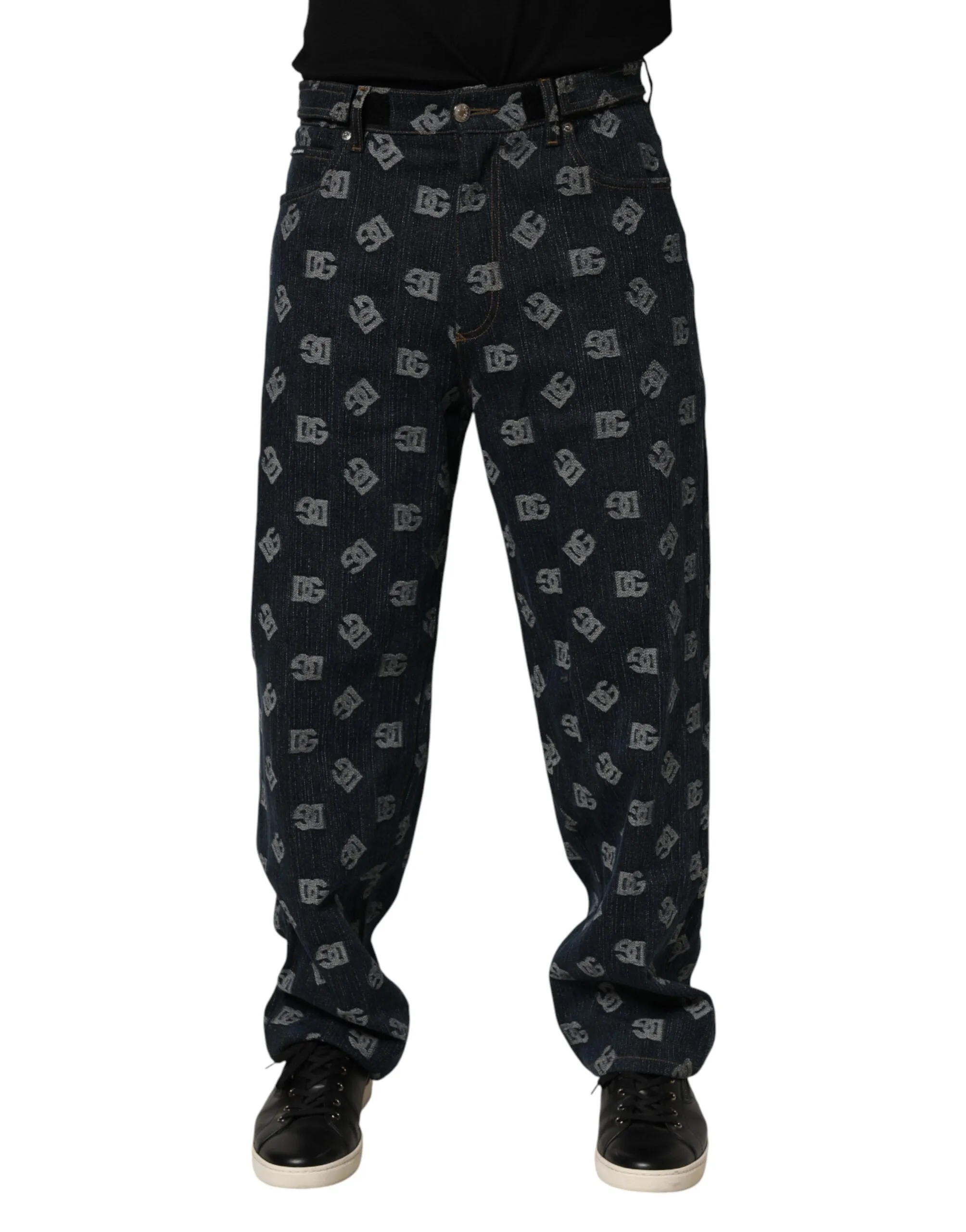 Dolce & Gabbana Blue Logo Print Straight Denim Men Jeans sold by Siebentaschen product image thumbnail 2