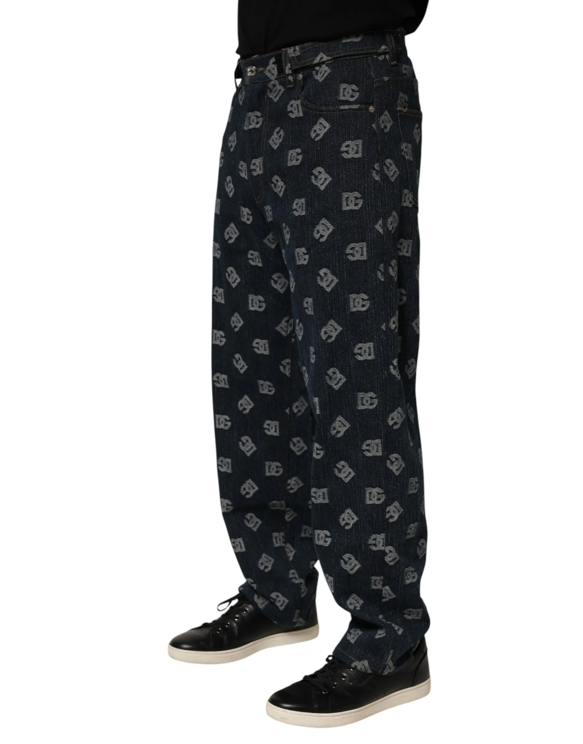 Dolce & Gabbana Blue Logo Print Straight Denim Men Jeans sold by Siebentaschen product image thumbnail 3