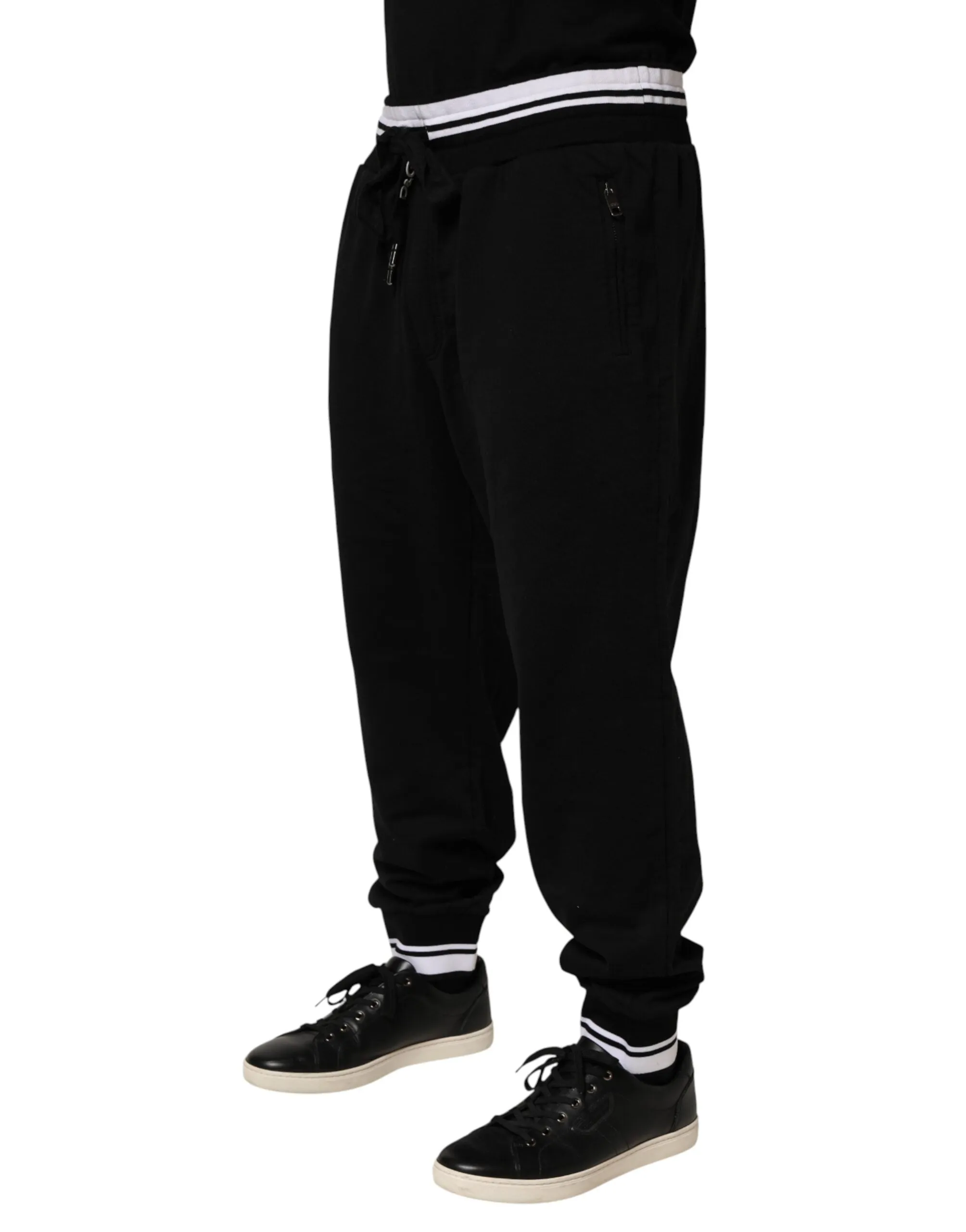 Dolce & Gabbana Black Cotton Sacred-Heart Men Jogger Pants sold by Siebentaschen product image thumbnail 3