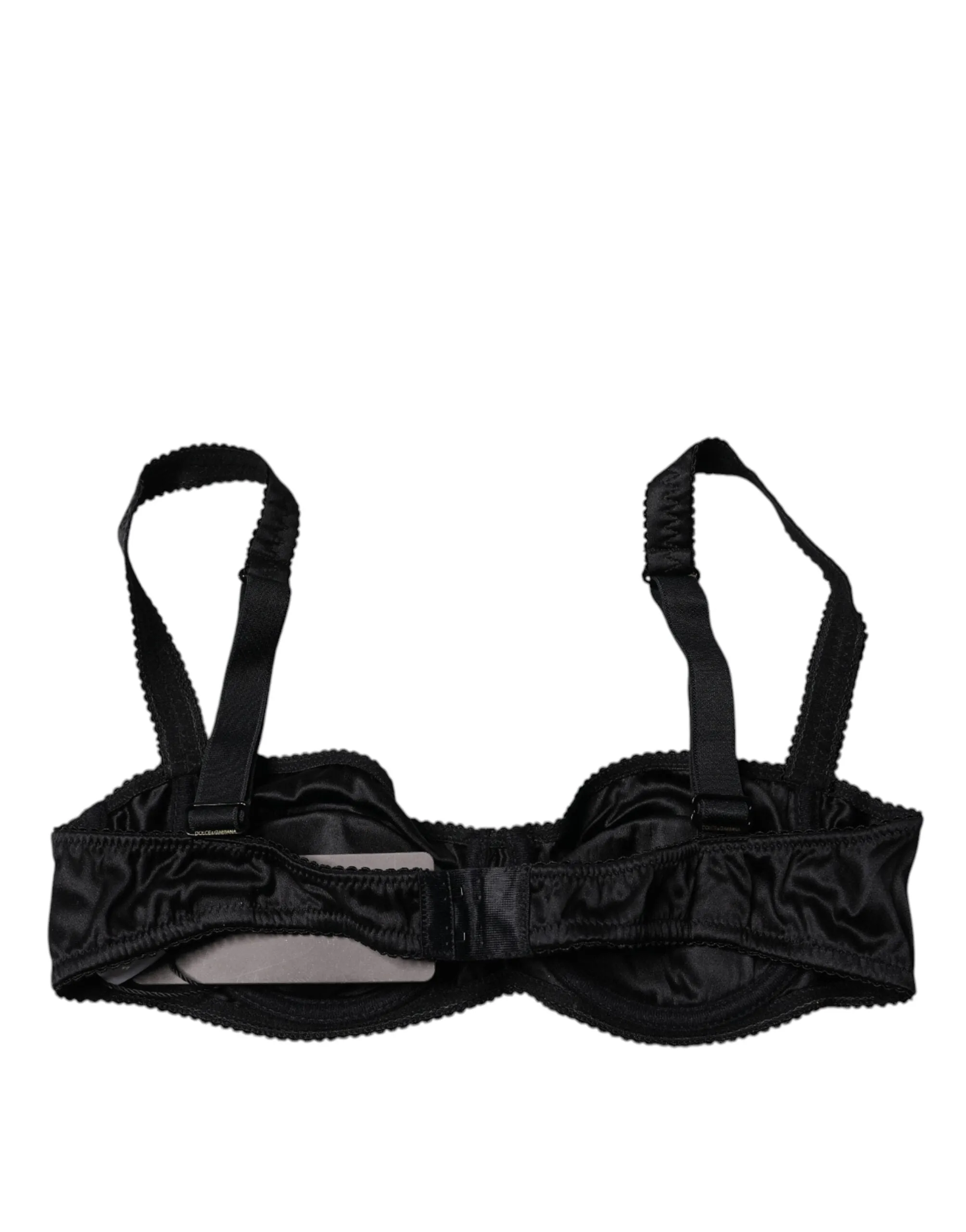 Dolce & Gabbana Black Silk Semi-Pad Balconette Bra Underwear sold by Siebentaschen product image thumbnail 3