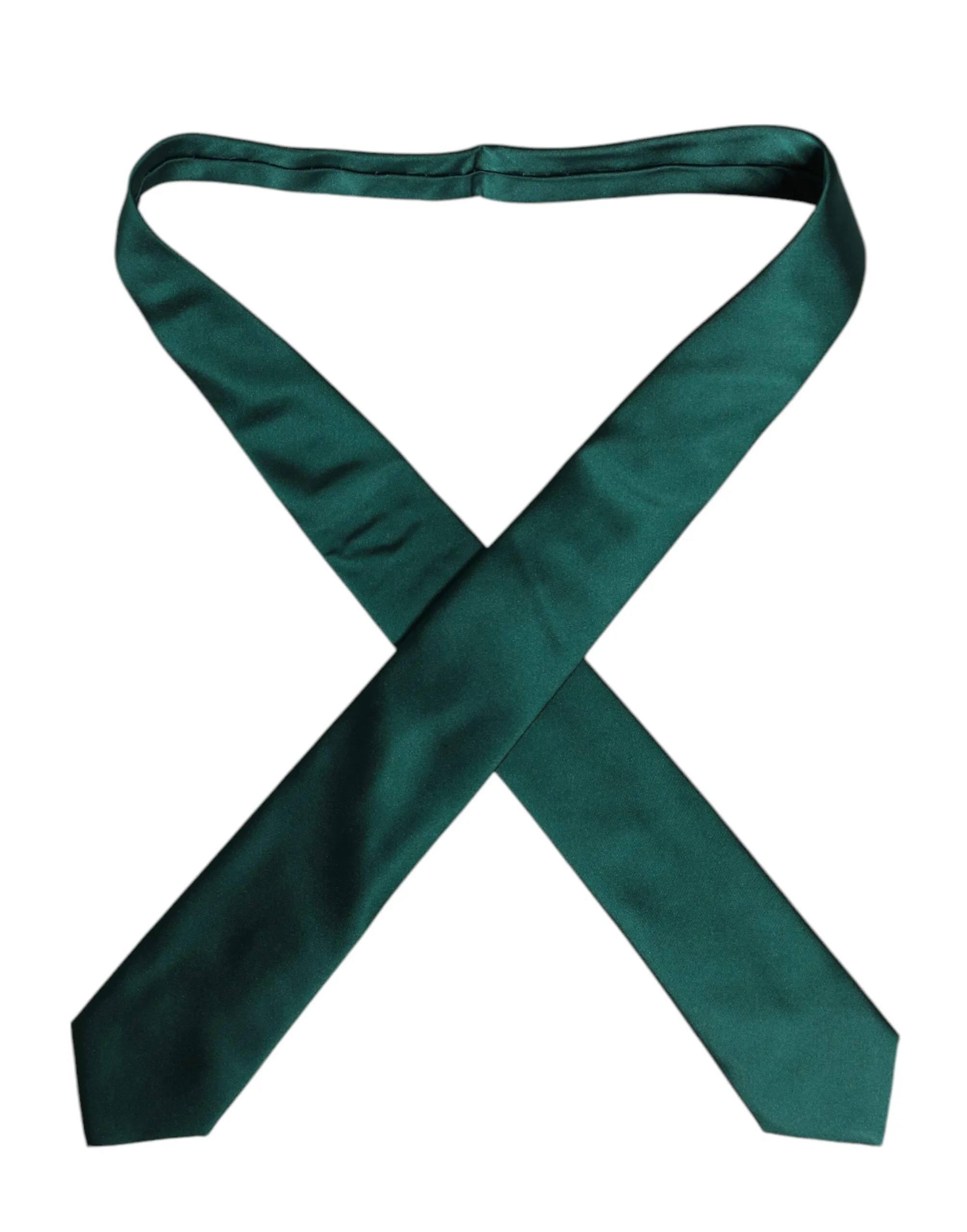 Dolce & Gabbana Green Solid Cotton Adjustable Necktie Tie sold by Siebentaschen