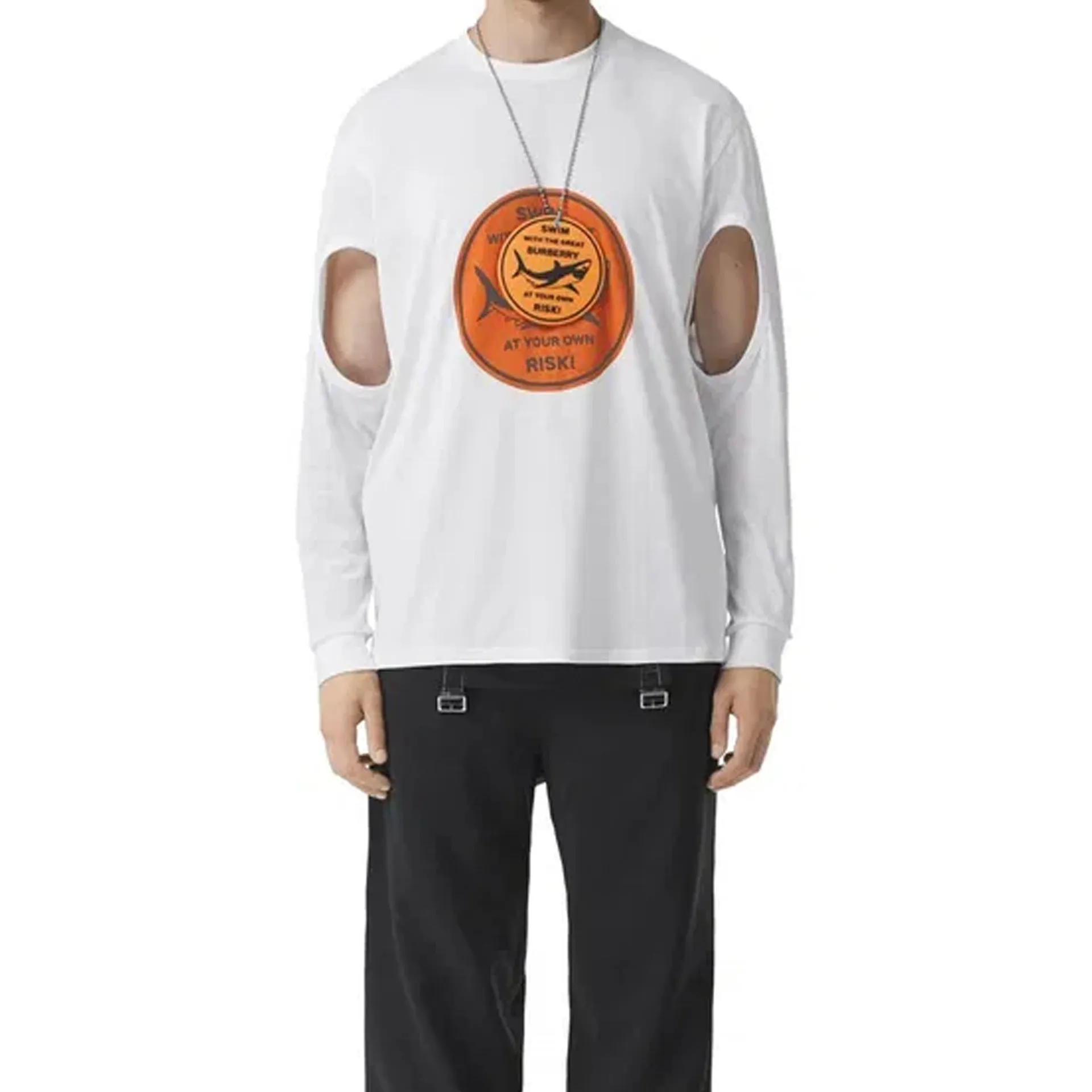 Burberry Cut-Out Sleeve Shark Graphic T-shirt sold by Siebentaschen product image thumbnail 2