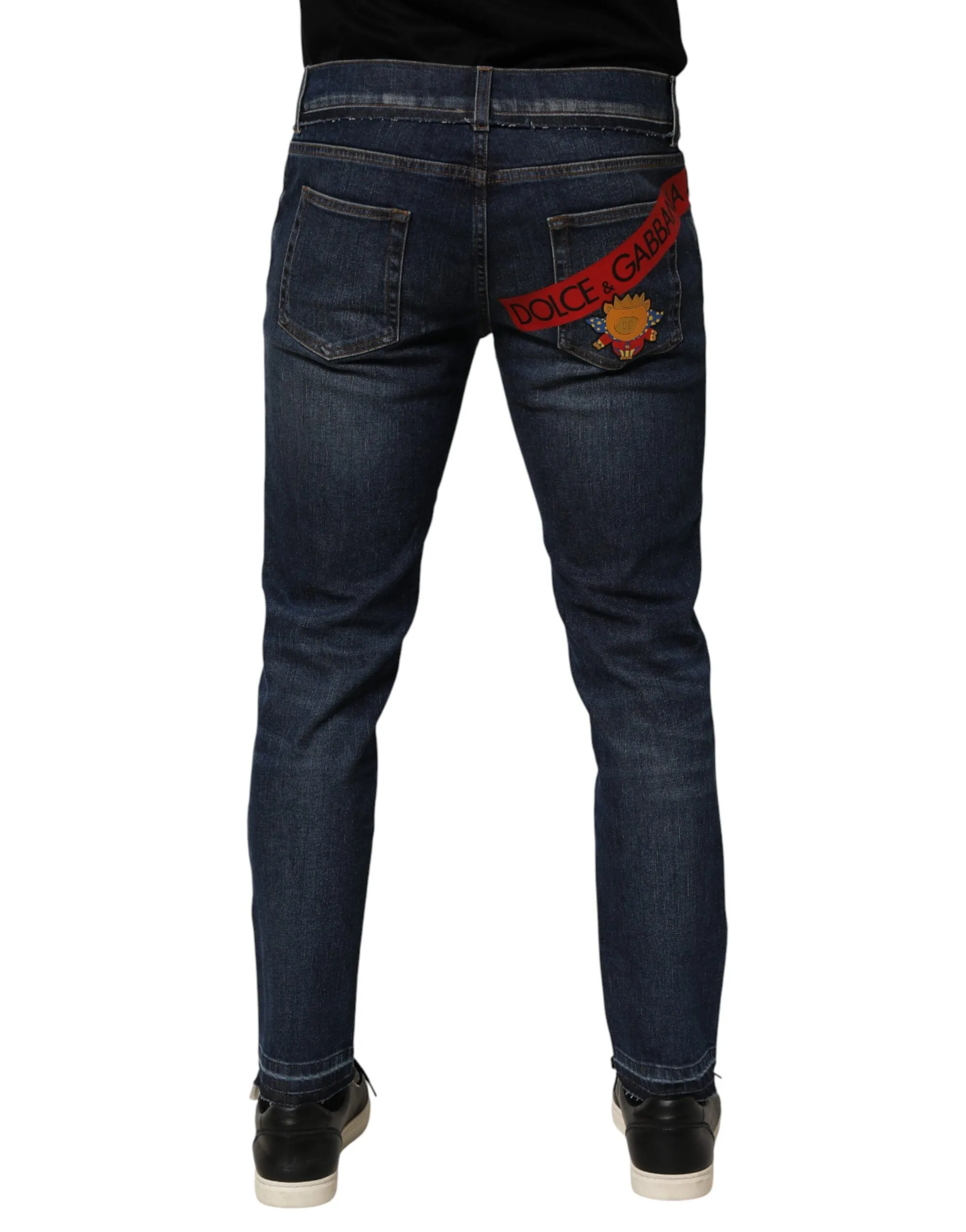 Dolce & Gabbana Blue Cotton Stretch Skinny Men Denim Jeans sold by Siebentaschen product image thumbnail 4