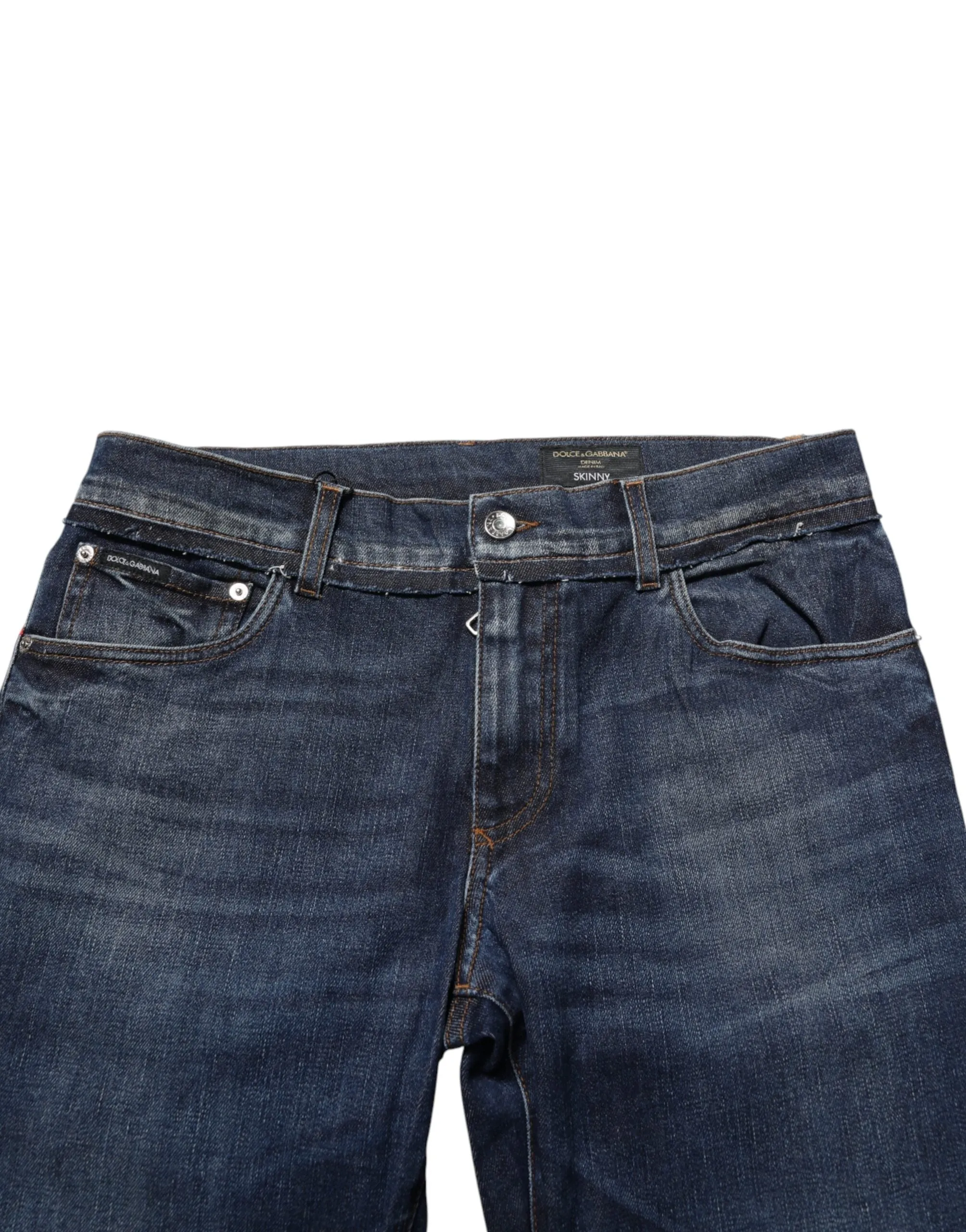 Dolce & Gabbana Blue Cotton Stretch Skinny Men Denim Jeans sold by Siebentaschen product image thumbnail 5
