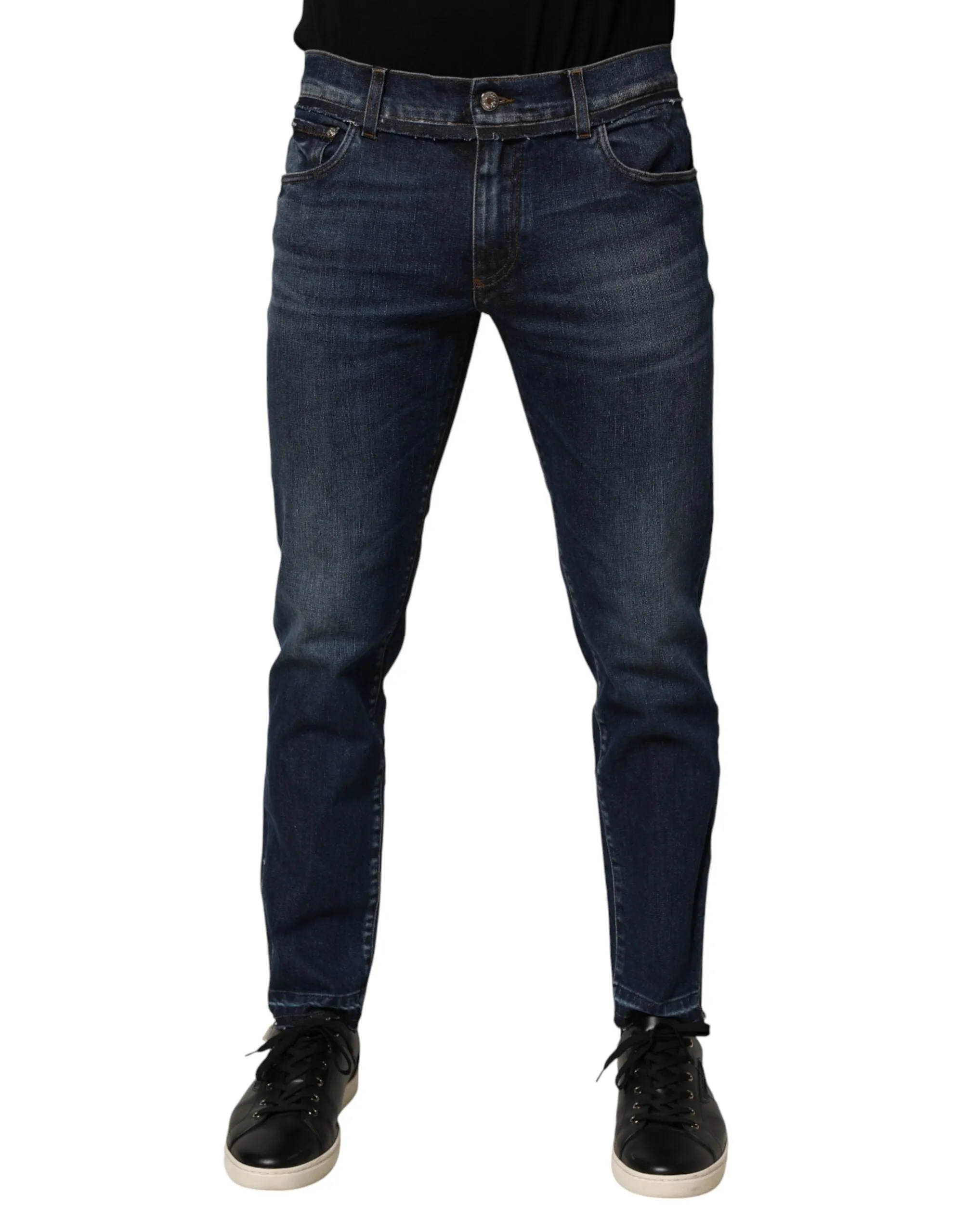 Dolce & Gabbana Blue Cotton Stretch Skinny Men Denim Jeans sold by Siebentaschen product image thumbnail 2