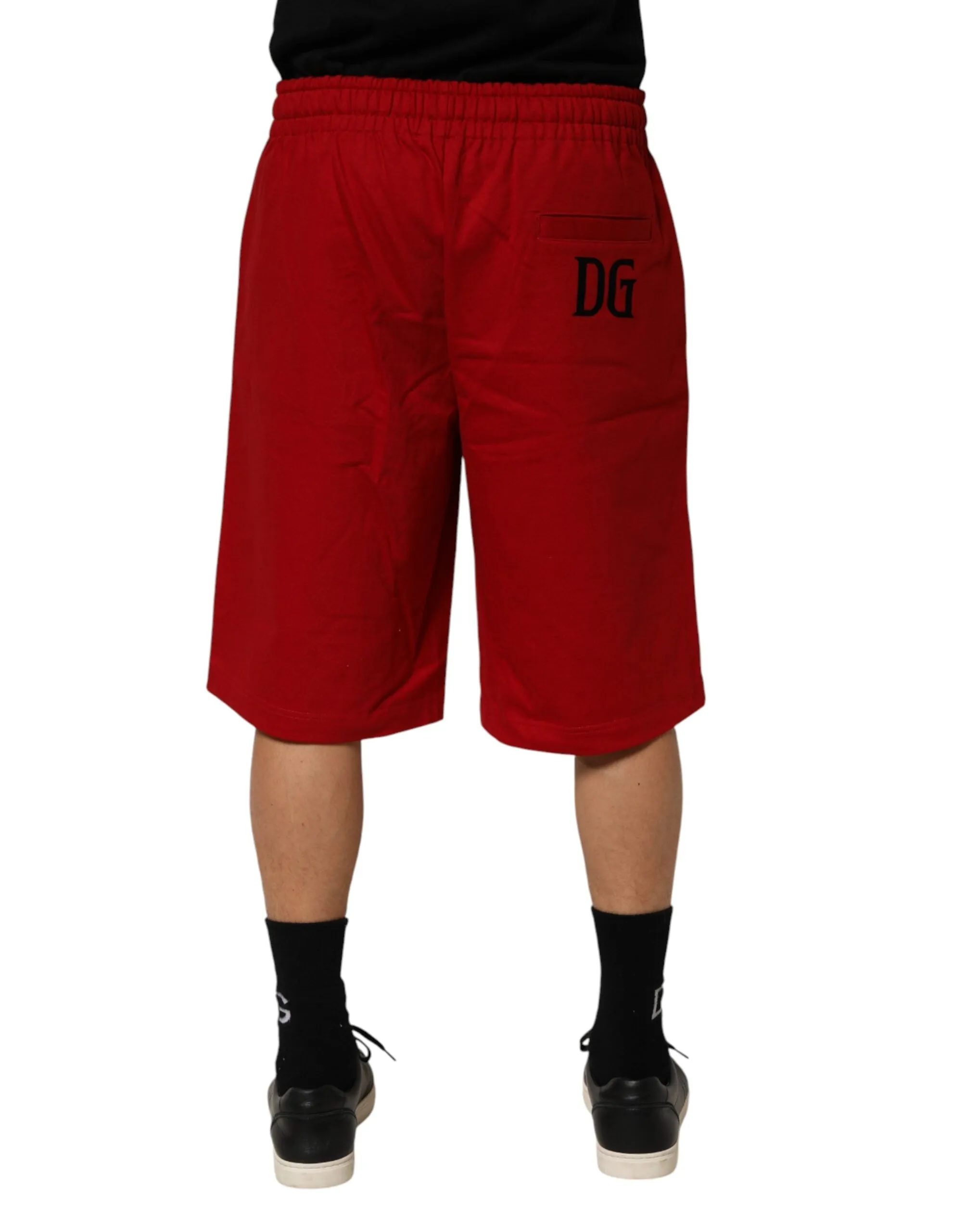 Dolce & Gabbana Red Cotton MidWaist Drawstring Bermuda Pants sold by Siebentaschen product image thumbnail 4