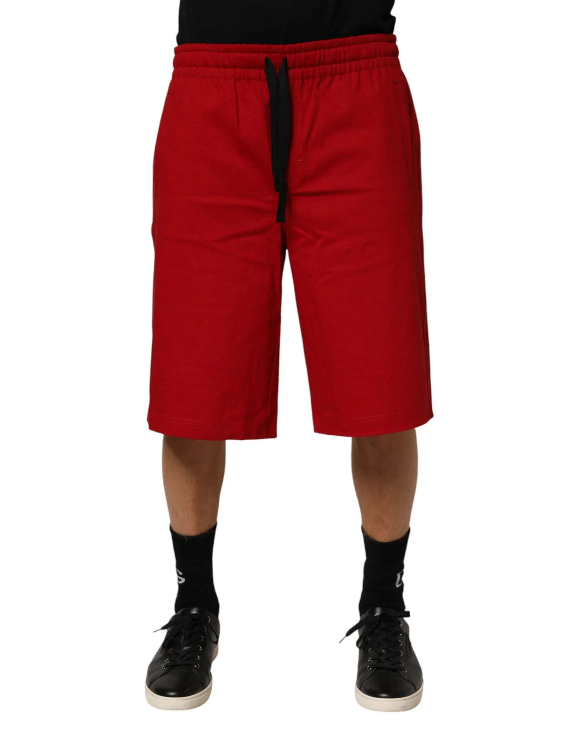 Dolce & Gabbana Red Cotton MidWaist Drawstring Bermuda Pants sold by Siebentaschen product image thumbnail 2