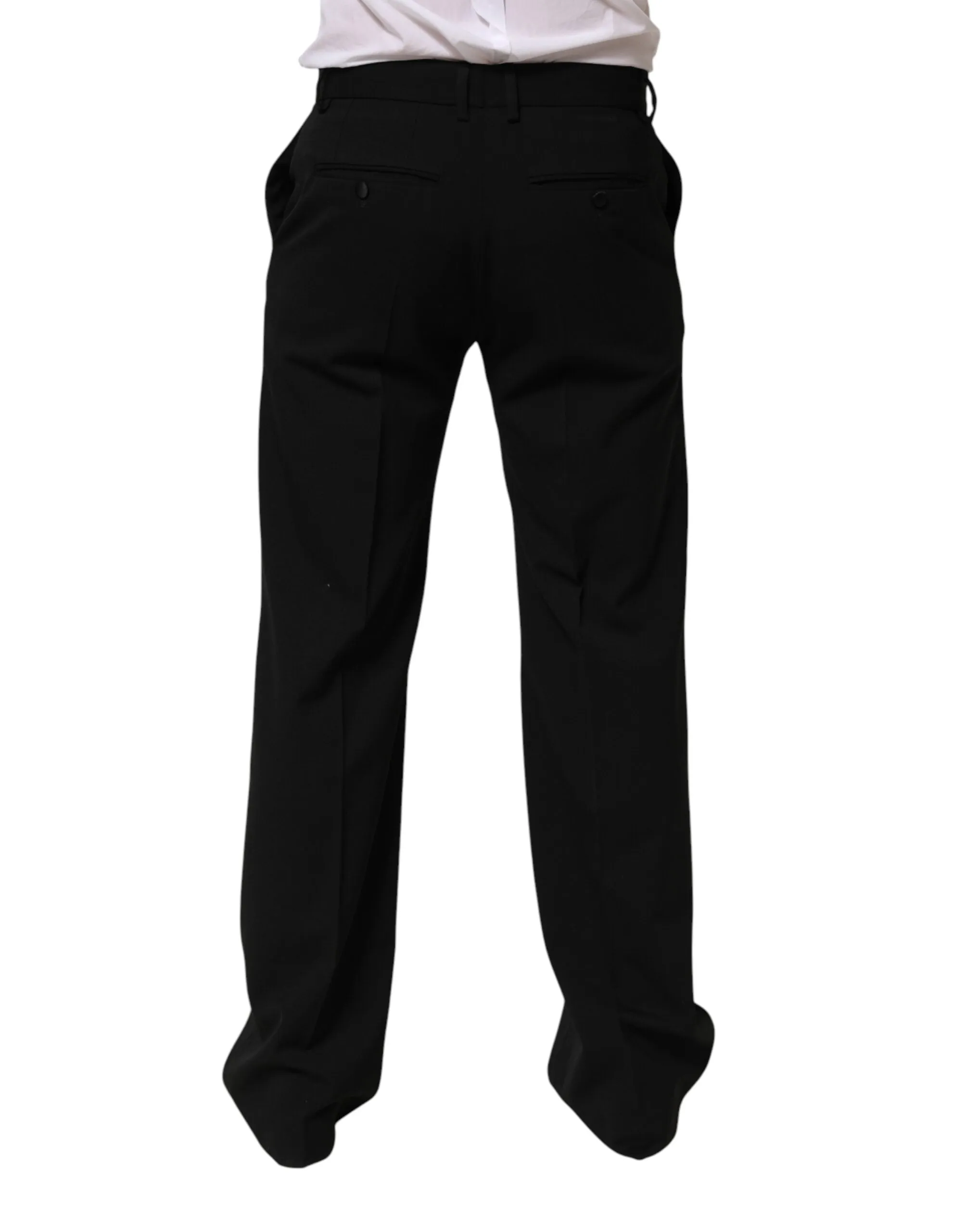 Dolce & Gabbana Black Wool Formal Dress Men Trouser Pants sold by Siebentaschen product image thumbnail 5