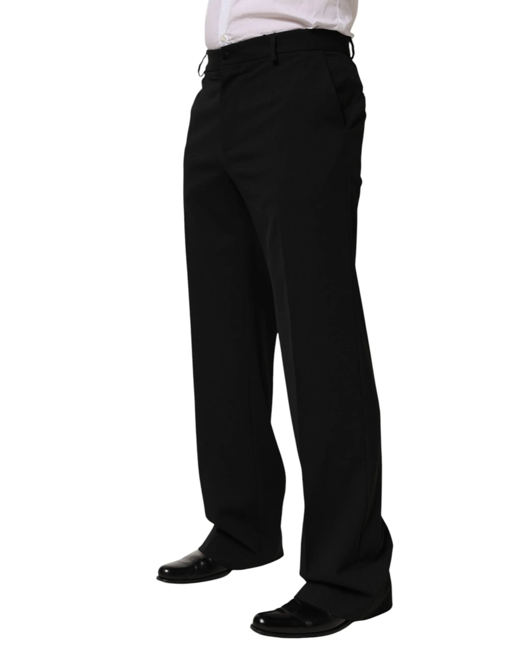 Dolce & Gabbana Black Wool Formal Dress Men Trouser Pants sold by Siebentaschen product image thumbnail 3