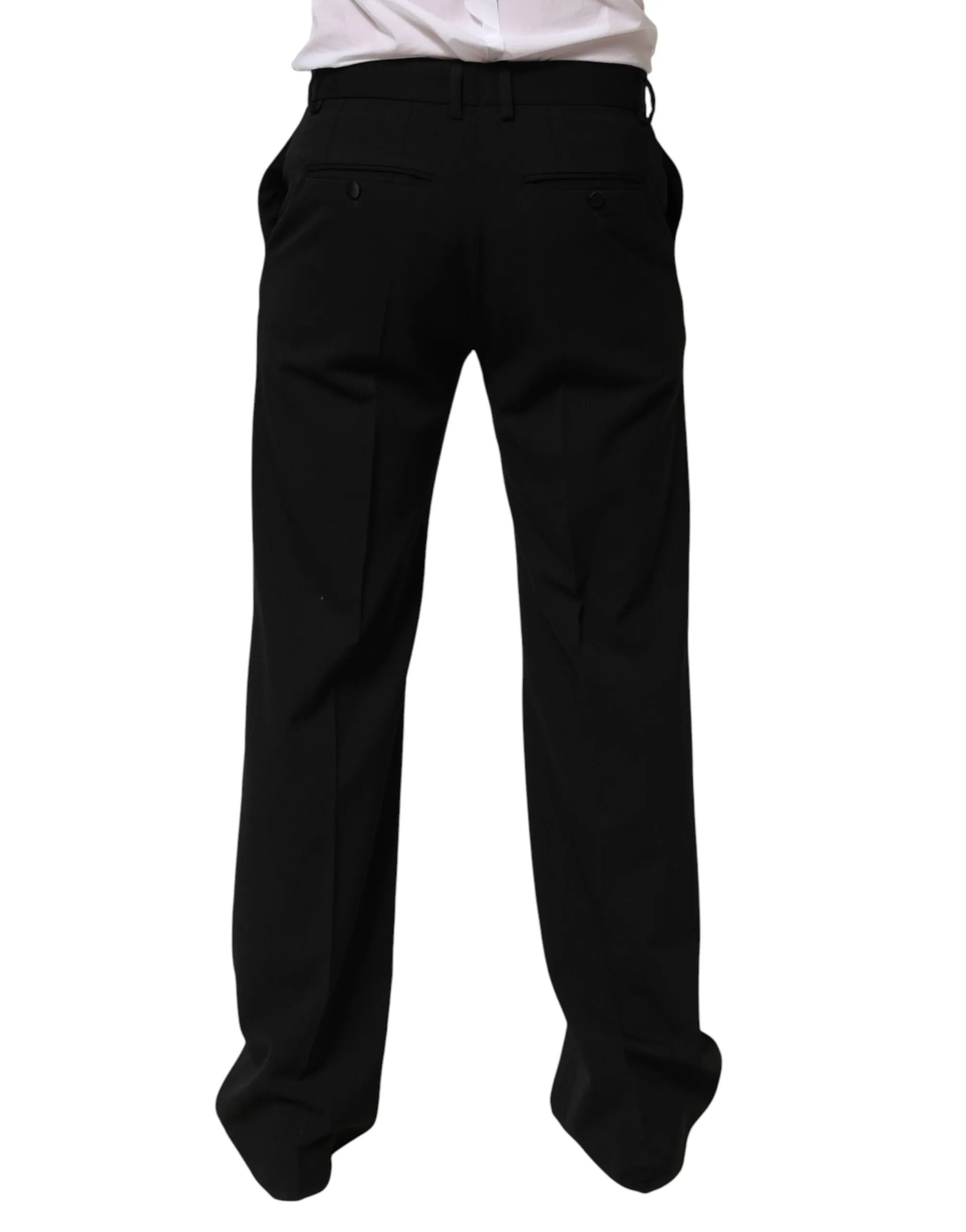 Dolce & Gabbana Black Wool Formal Dress Men Trouser Pants sold by Siebentaschen product image thumbnail 4