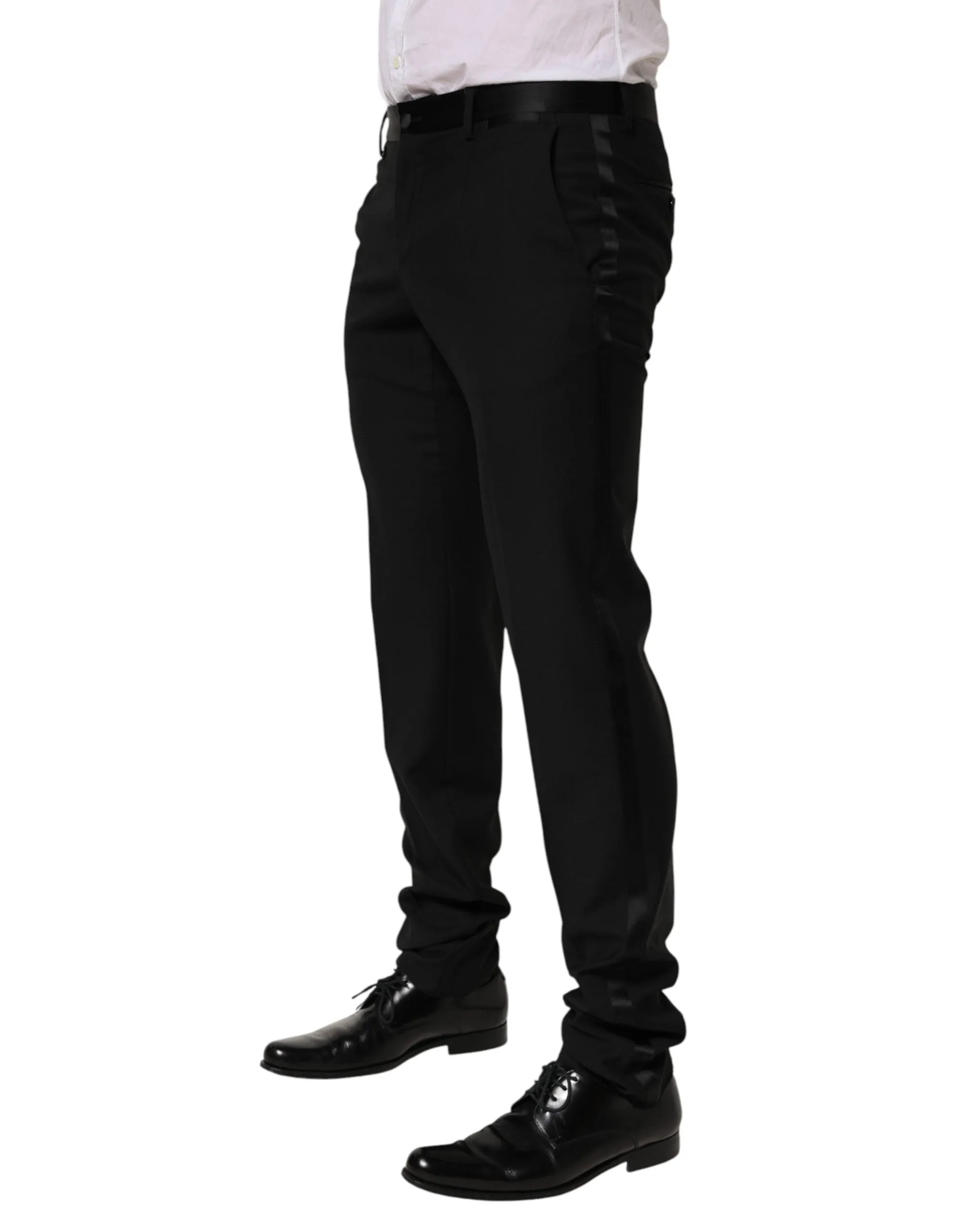 Dolce & Gabbana Black Wool Formal Dress Men Trouser Pants sold by Siebentaschen product image thumbnail 3