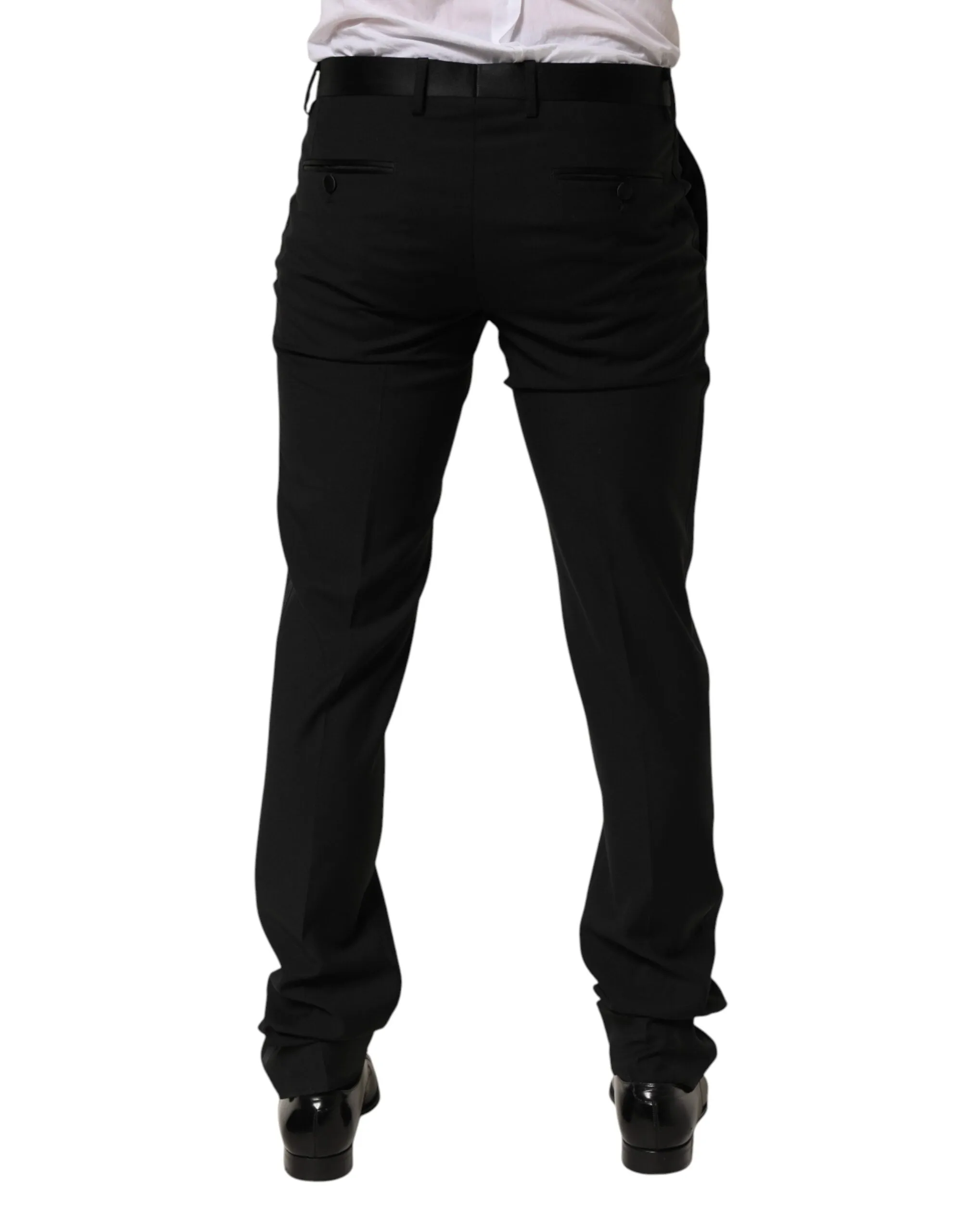 Dolce & Gabbana Black Wool Formal Dress Men Trouser Pants sold by Siebentaschen product image thumbnail 4