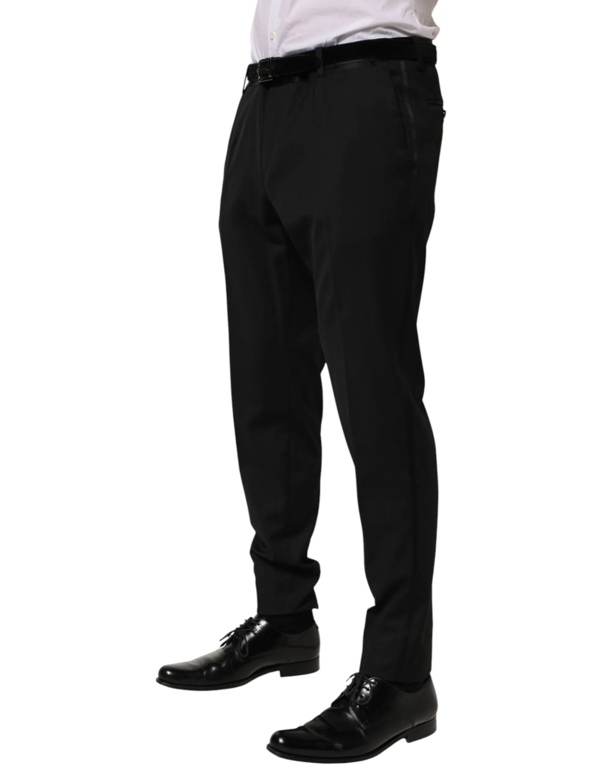 Dolce & Gabbana Black Wool Formal Dress Men Trouser Pants sold by Siebentaschen product image thumbnail 3