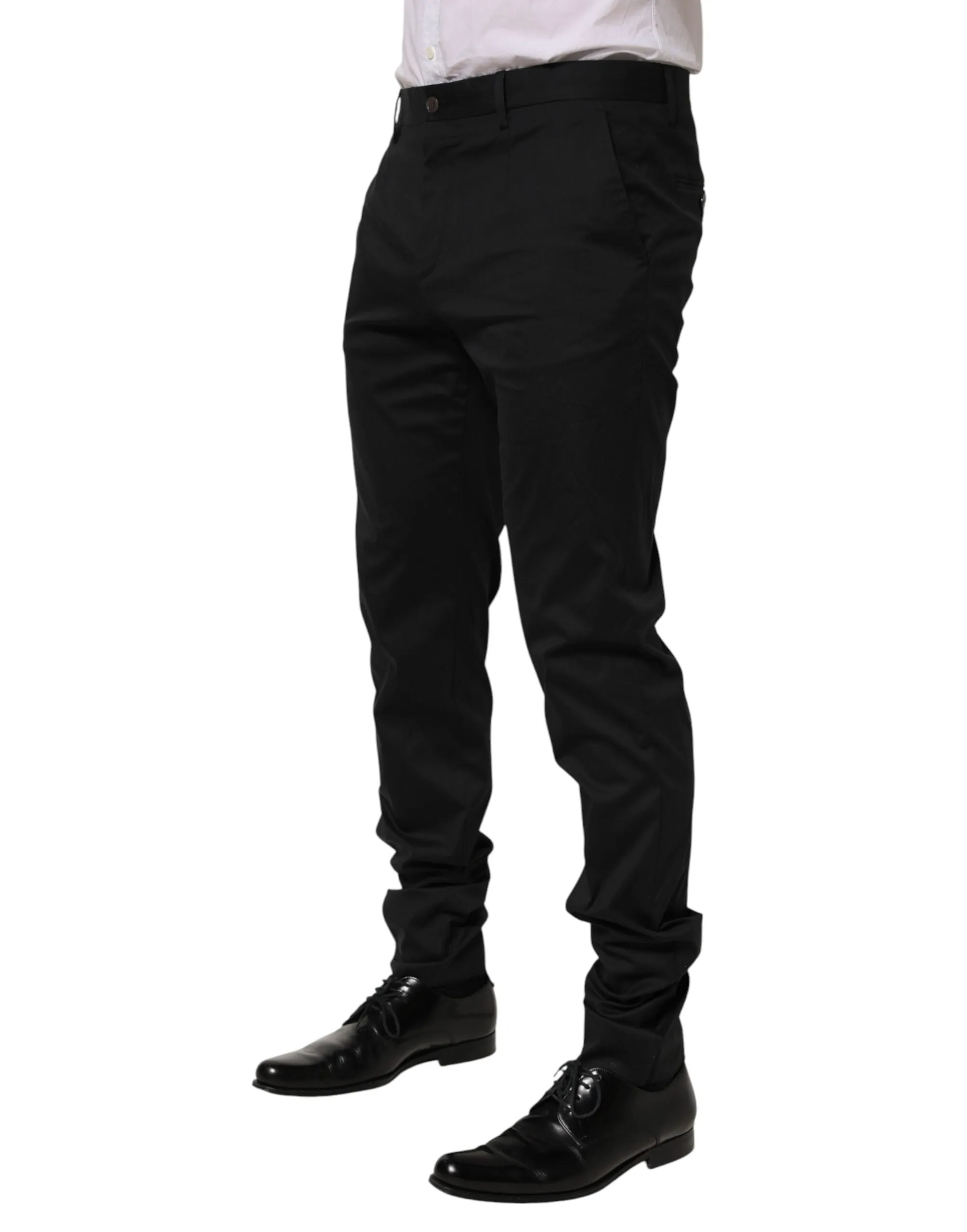 Dolce & Gabbana Black Cotton Formal Dress Men Trouser Pants sold by Siebentaschen product image thumbnail 3