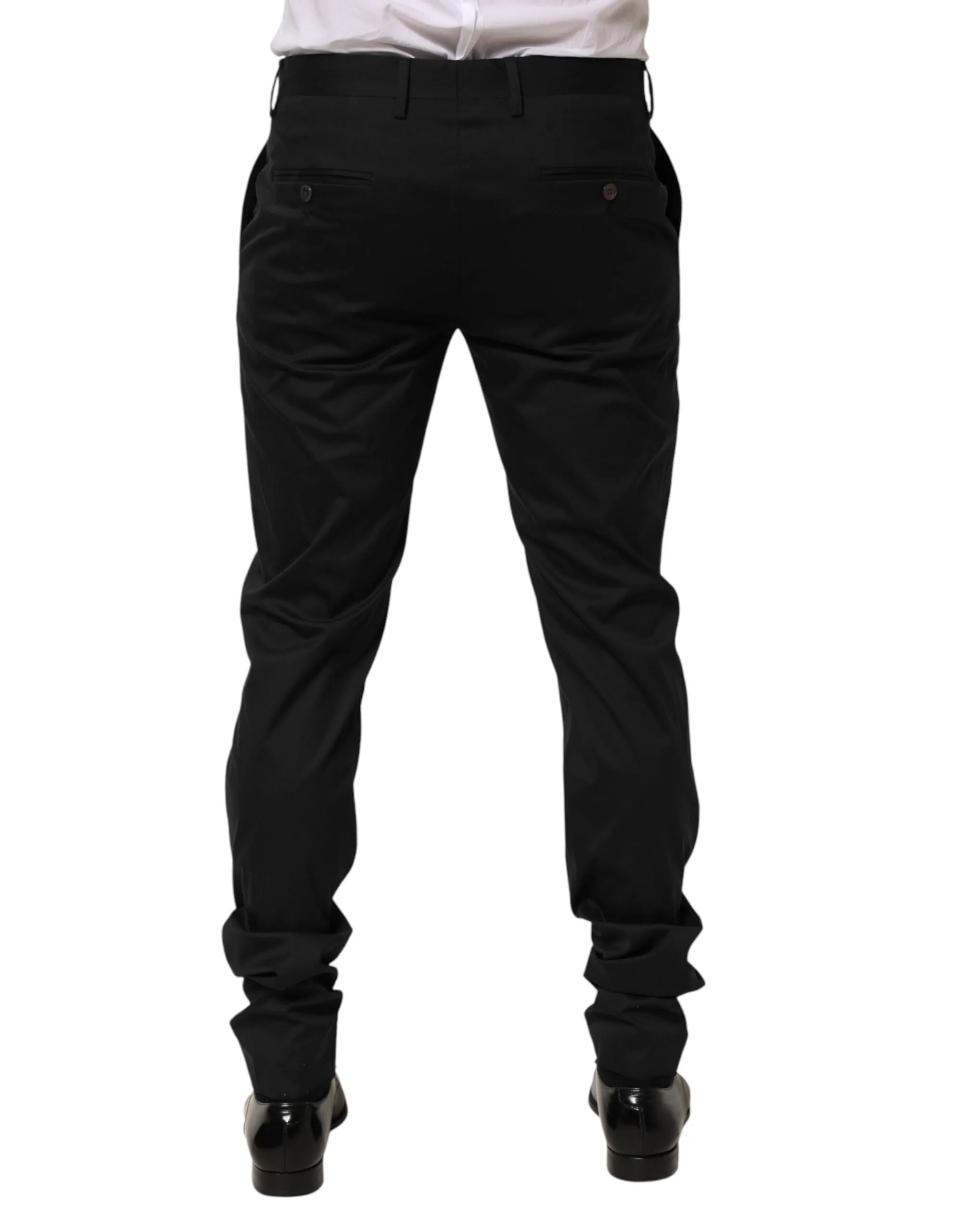 Dolce & Gabbana Black Cotton Formal Dress Men Trouser Pants sold by Siebentaschen product image thumbnail 4