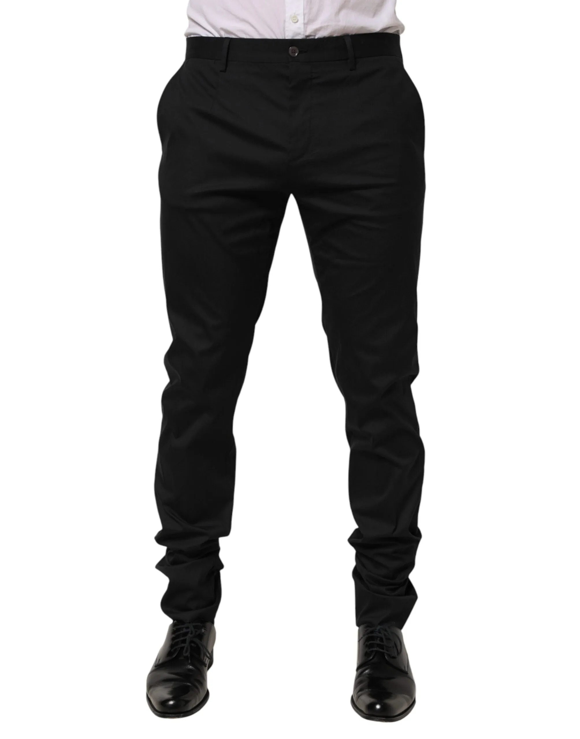 Dolce & Gabbana Black Cotton Formal Dress Men Trouser Pants sold by Siebentaschen product image thumbnail 2