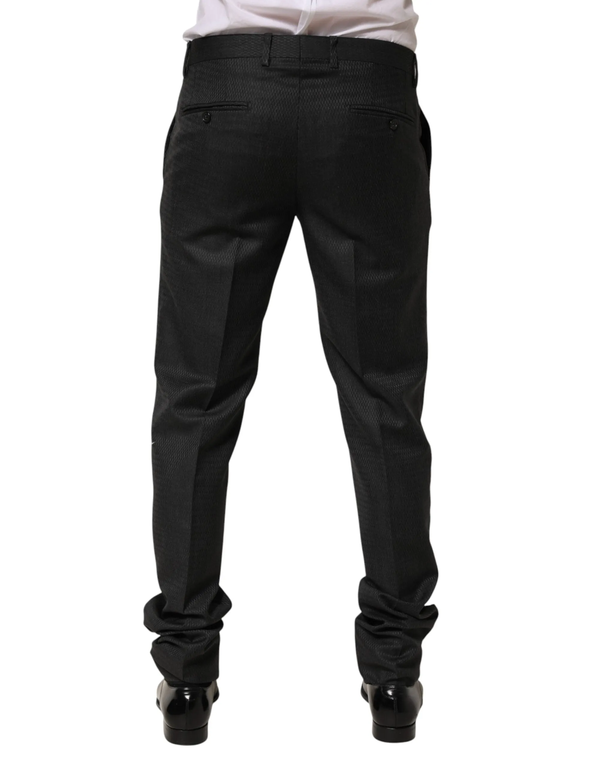 Dolce & Gabbana Black Wool Formal Dress Men Trouser Pants sold by Siebentaschen product image thumbnail 4