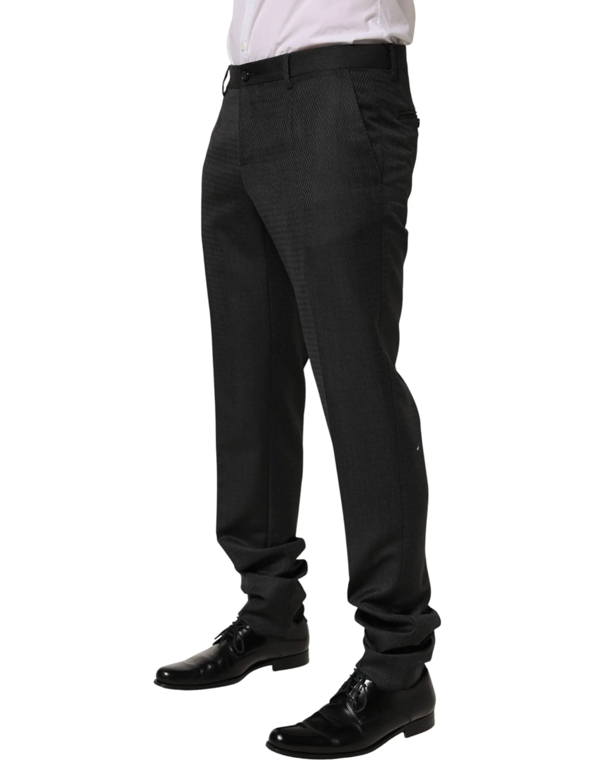 Dolce & Gabbana Black Wool Formal Dress Men Trouser Pants sold by Siebentaschen product image thumbnail 3