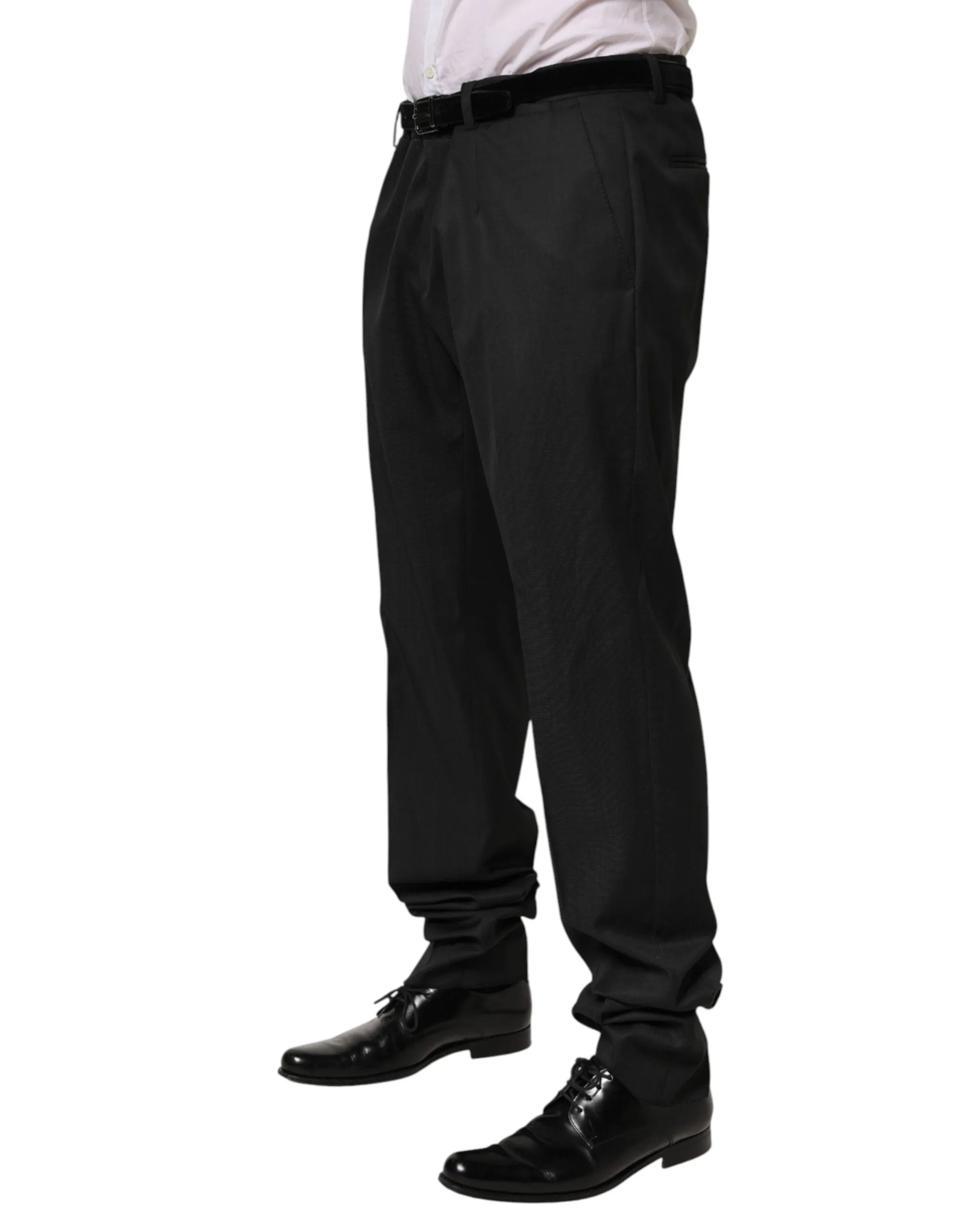 Dolce & Gabbana Black Wool Formal Dress Men Trouser Pants sold by Siebentaschen product image thumbnail 3