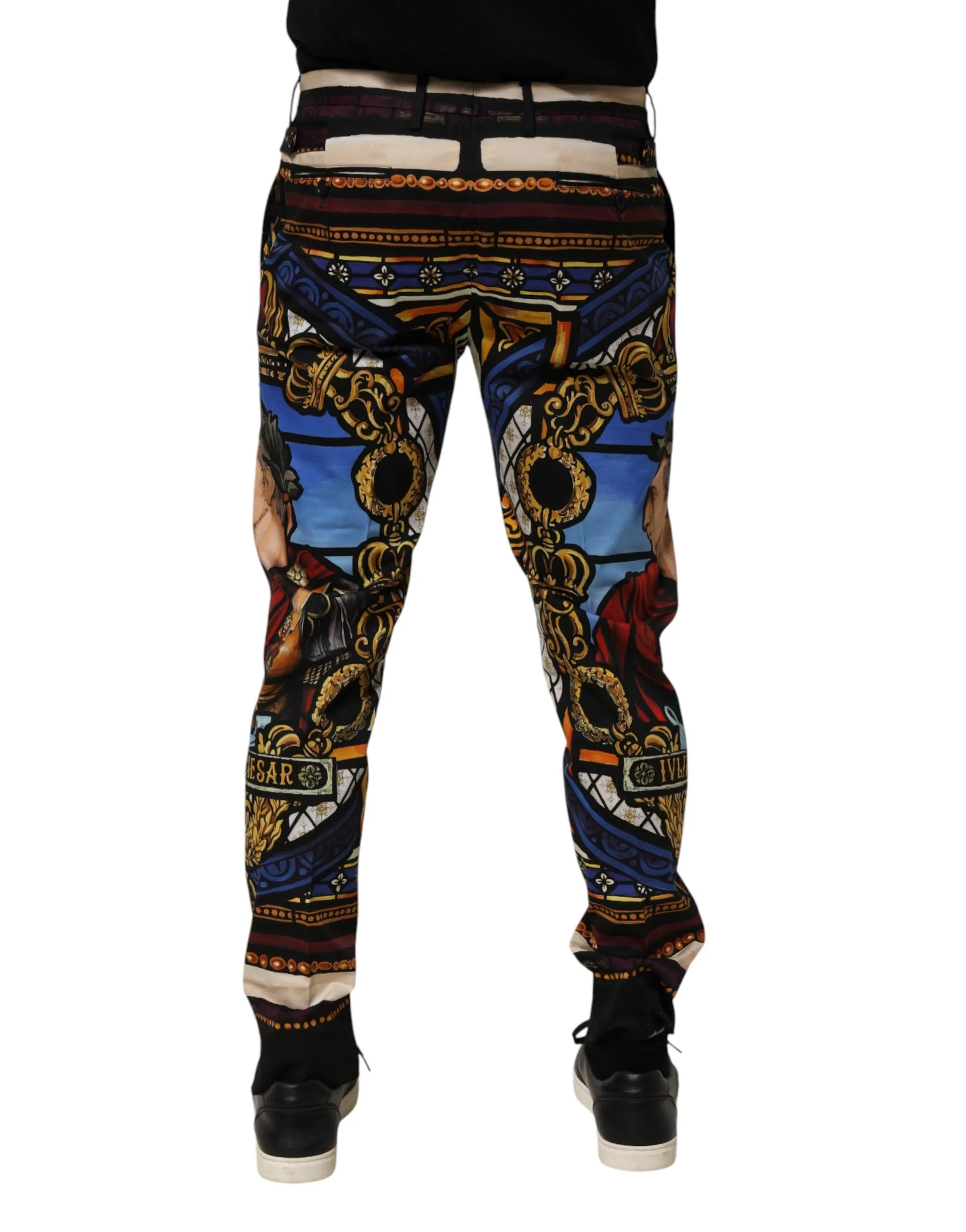 Dolce & Gabbana Multicolor Julias Ceasar Print Tapered Pants sold by Siebentaschen product image thumbnail 4