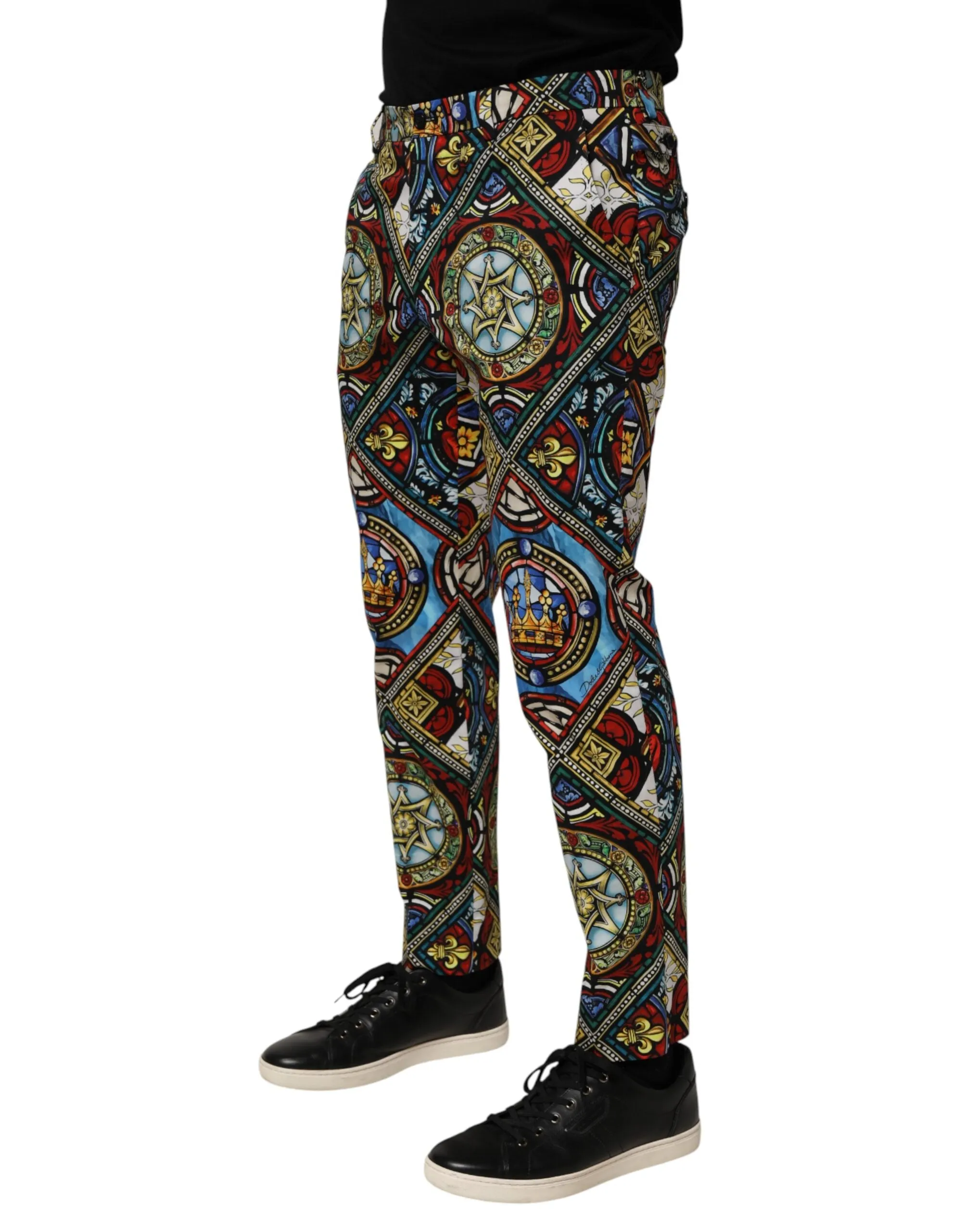 Dolce & Gabbana Multicolor Stained Glass Window Style Print Men Pants sold by Siebentaschen product image thumbnail 3