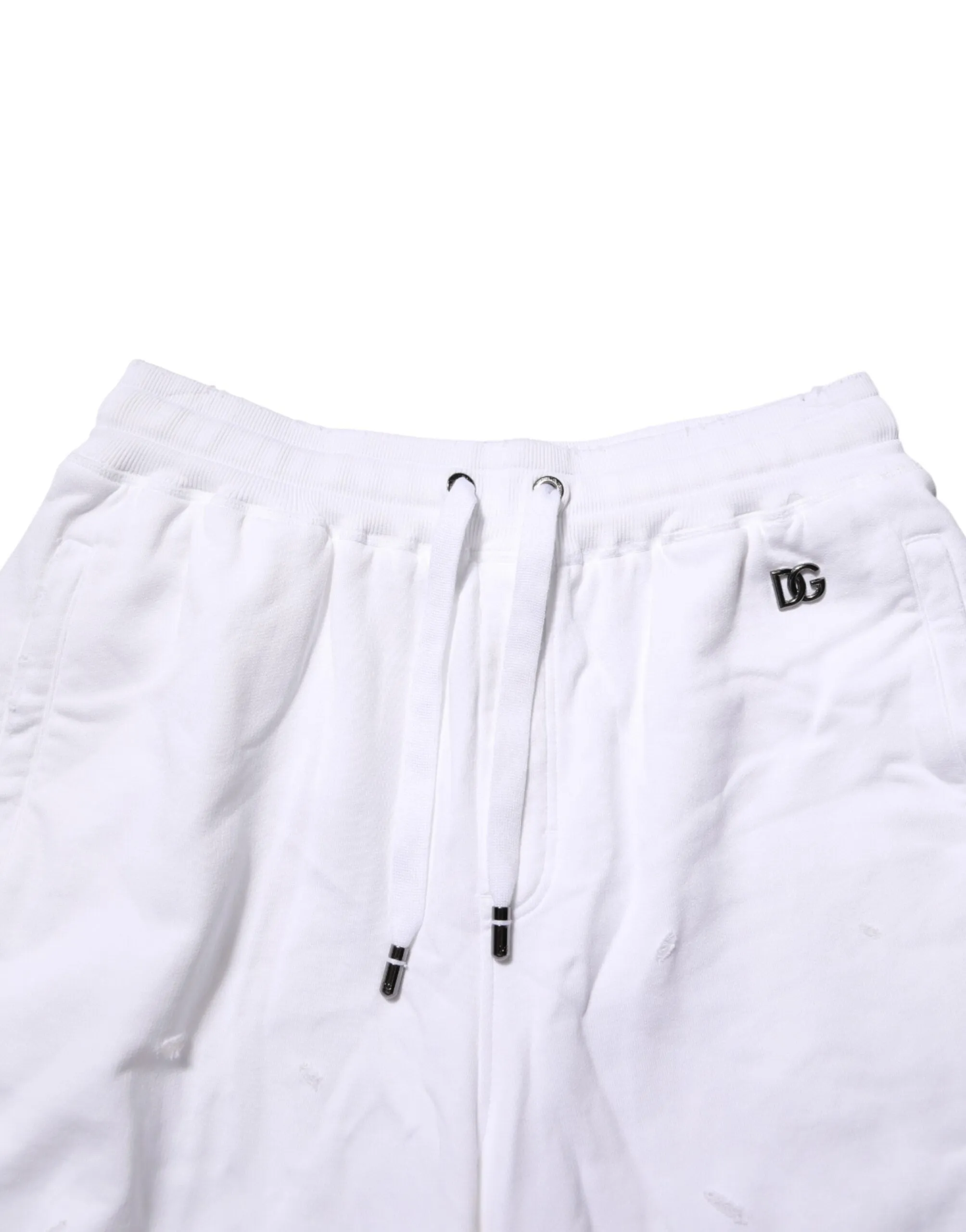 Dolce & Gabbana White Distressed Cotton Men Bermuda Shorts sold by Siebentaschen product image thumbnail 5
