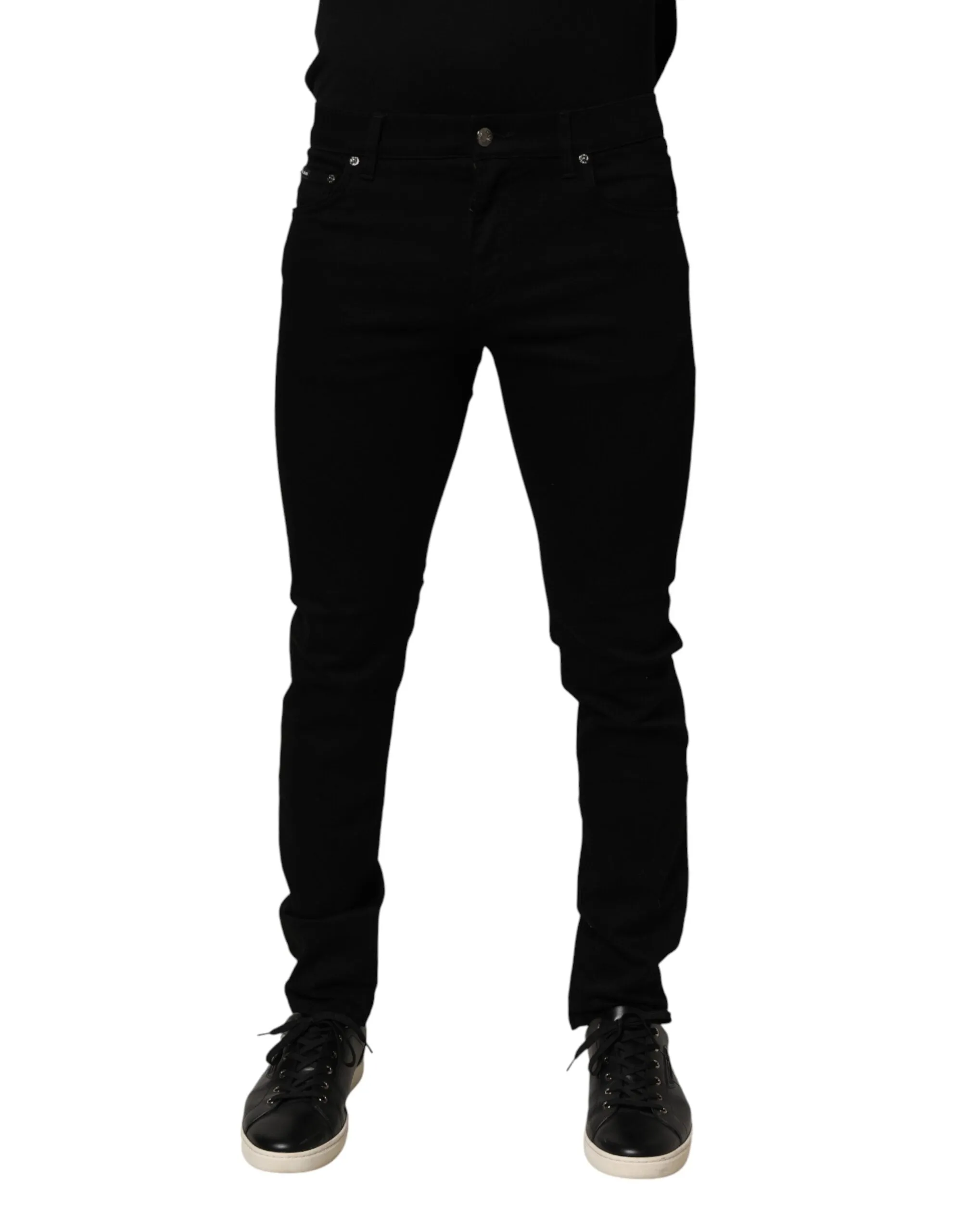 Dolce & Gabbana Black Cotton Stretch Slim Fit Men Denim Jeans sold by Siebentaschen product image thumbnail 2