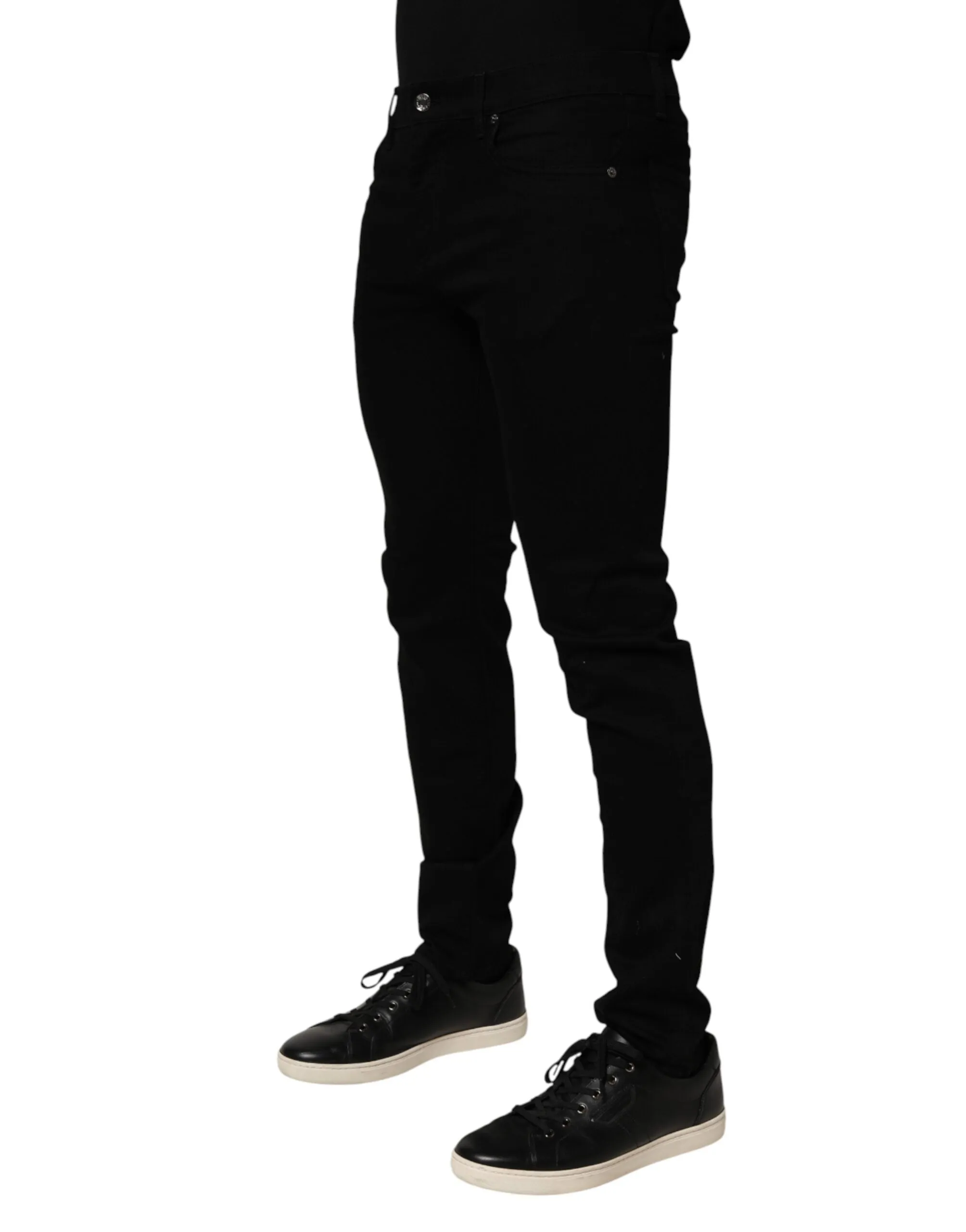 Dolce & Gabbana Black Cotton Stretch Slim Fit Men Denim Jeans sold by Siebentaschen product image thumbnail 3