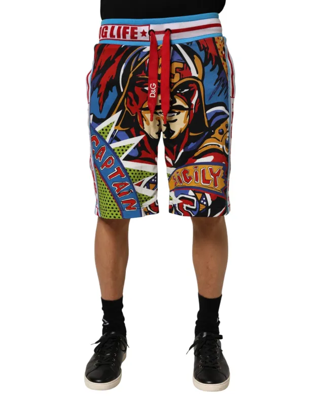 Dolce & Gabbana Multicolor Captain Sicily Men Bermuda Shorts sold by Siebentaschen