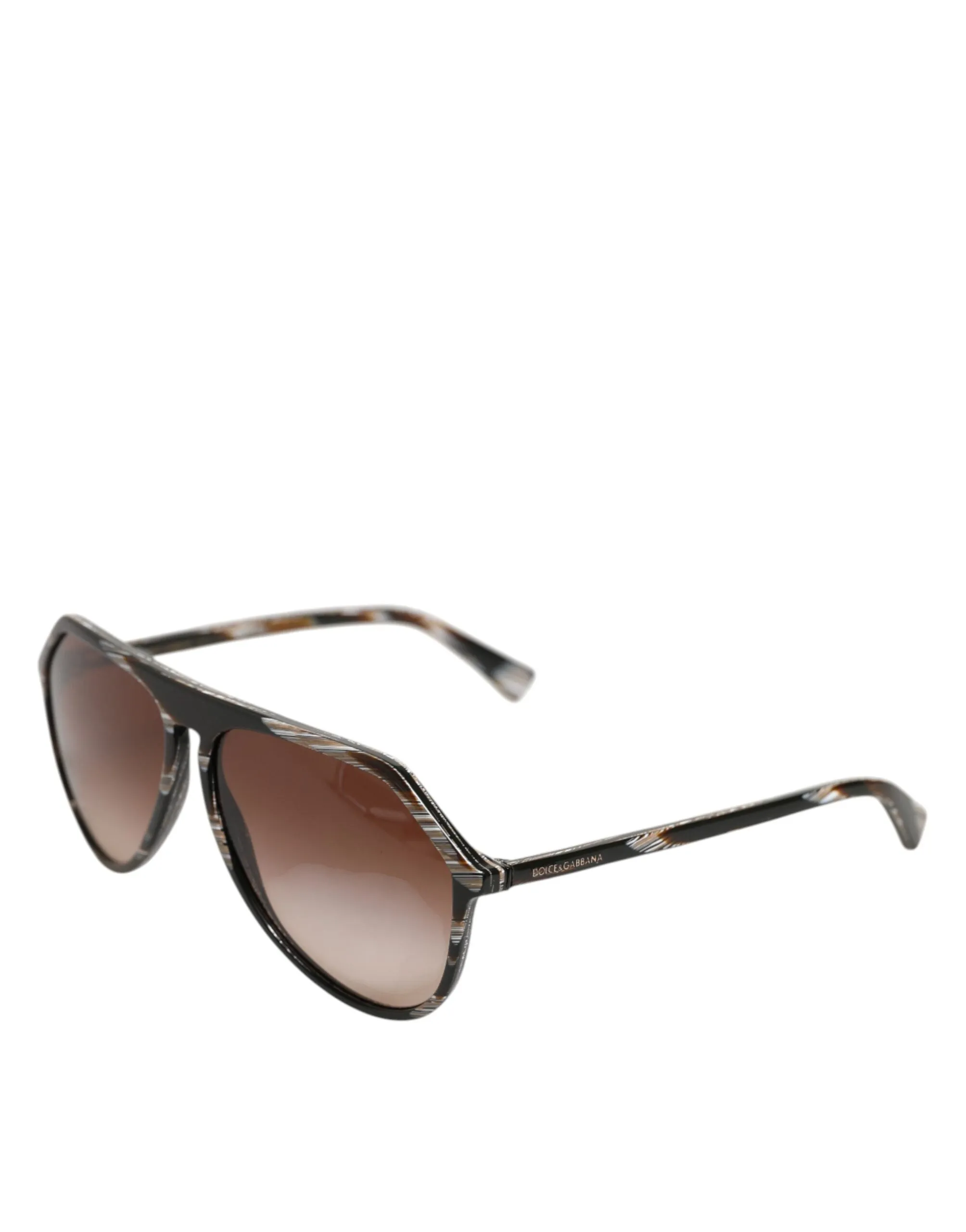 Dolce & Gabbana Modified Aviator Striped Brown Acetate Gradient Sunglasses sold by Siebentaschen product image thumbnail 3