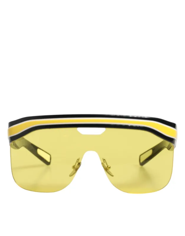 Dolce & Gabbana DG6162 Shield Black Yellow White Polyamide Sunglasses made by Siebentaschen