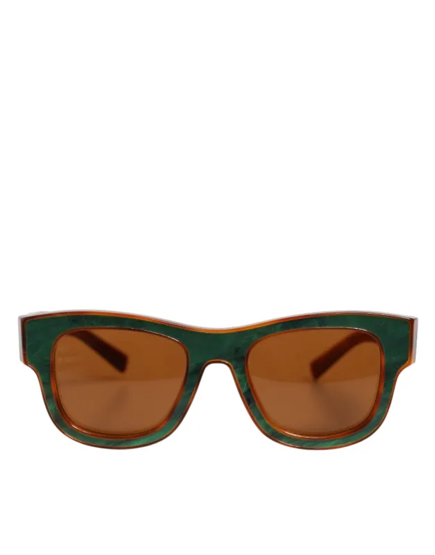 Dolce & Gabbana DG4391 Green Brown Acetate Square Frame Unisex Sunglasses sold by Siebentaschen