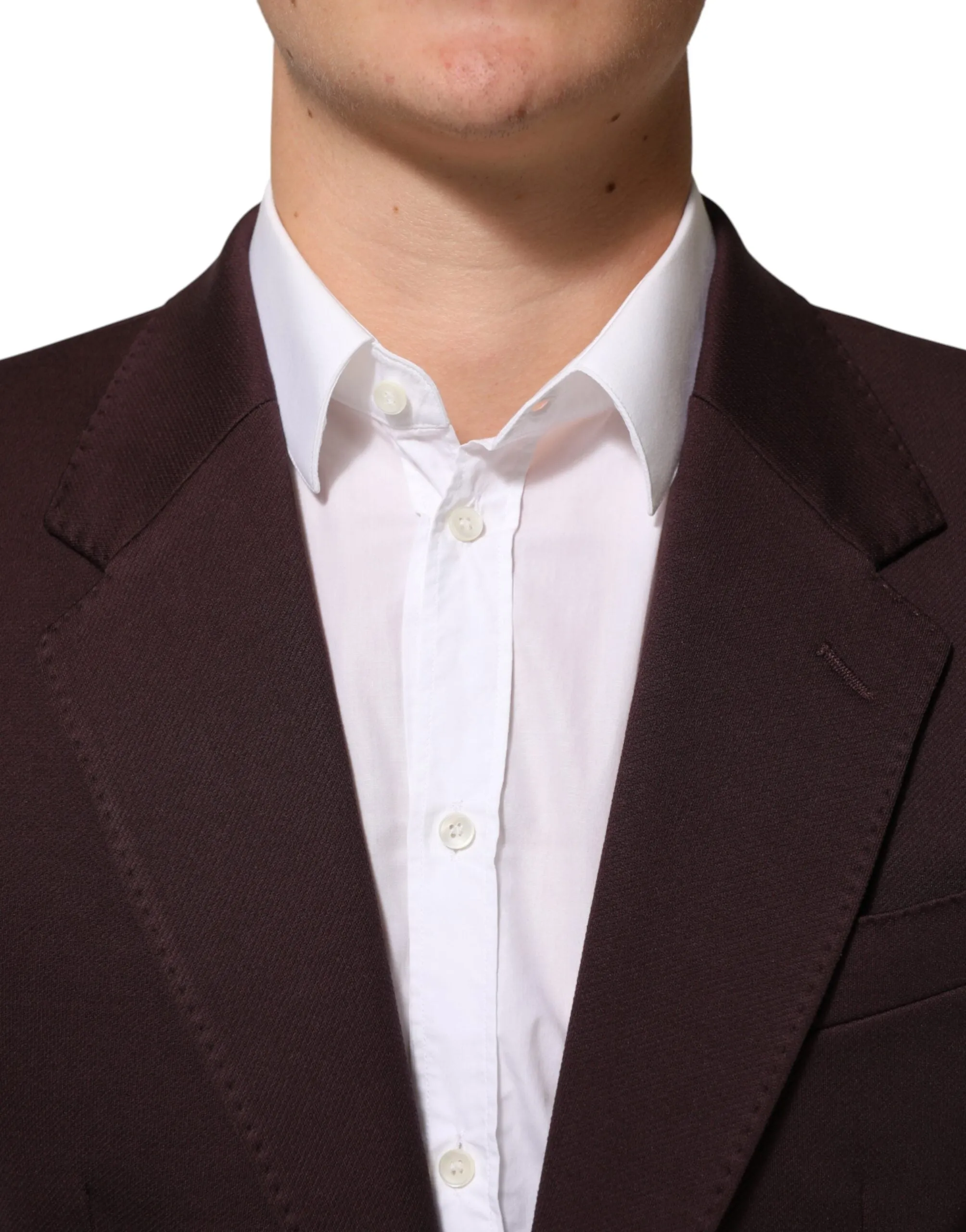 Dolce & Gabbana Maroon Cotton 2 Buttons Suit Jacket Blazer sold by Siebentaschen product image thumbnail 5