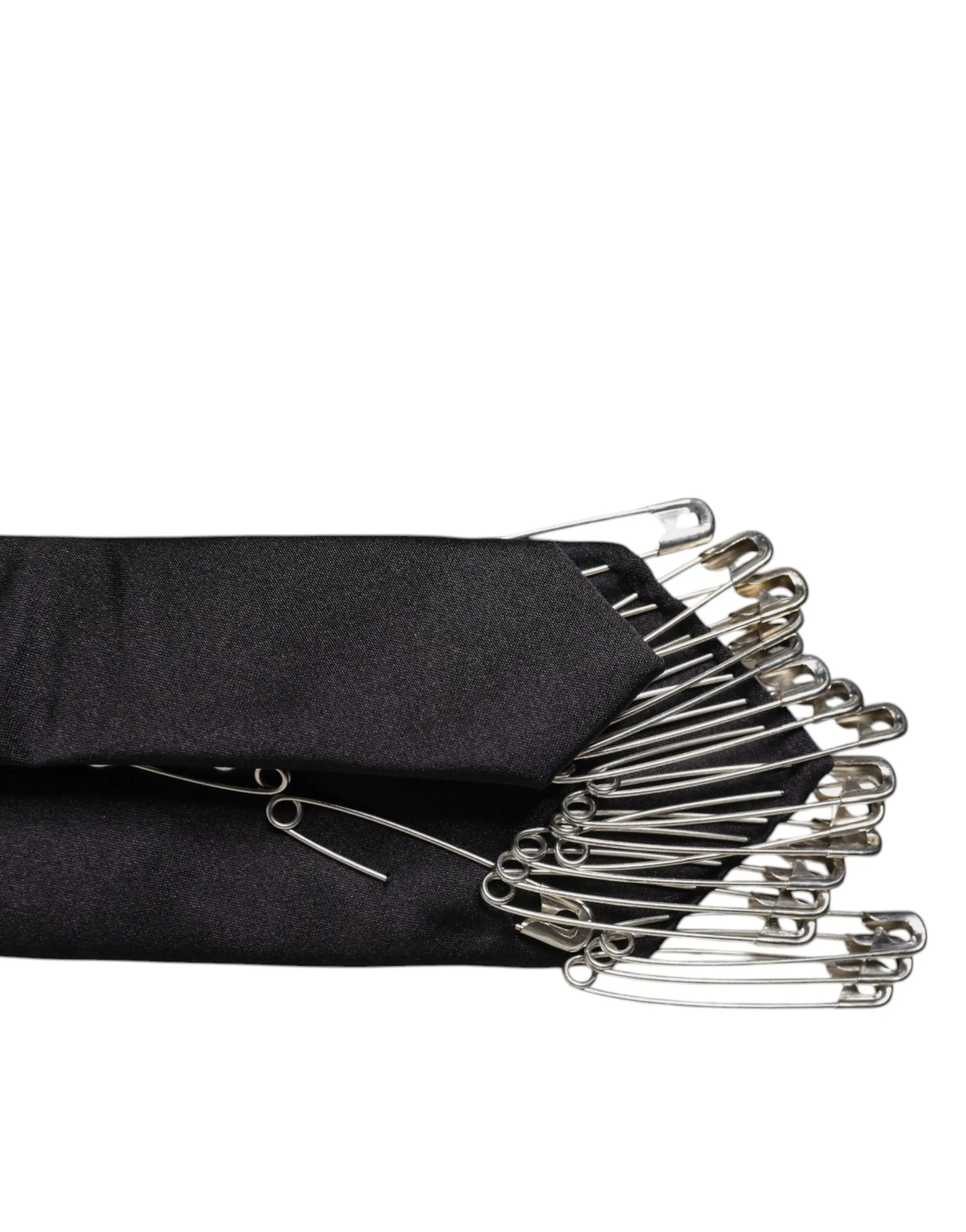 Dolce & Gabbana Black Safety Pins Silk Adjustable Necktie Accessory Tie sold by Siebentaschen product image thumbnail 5