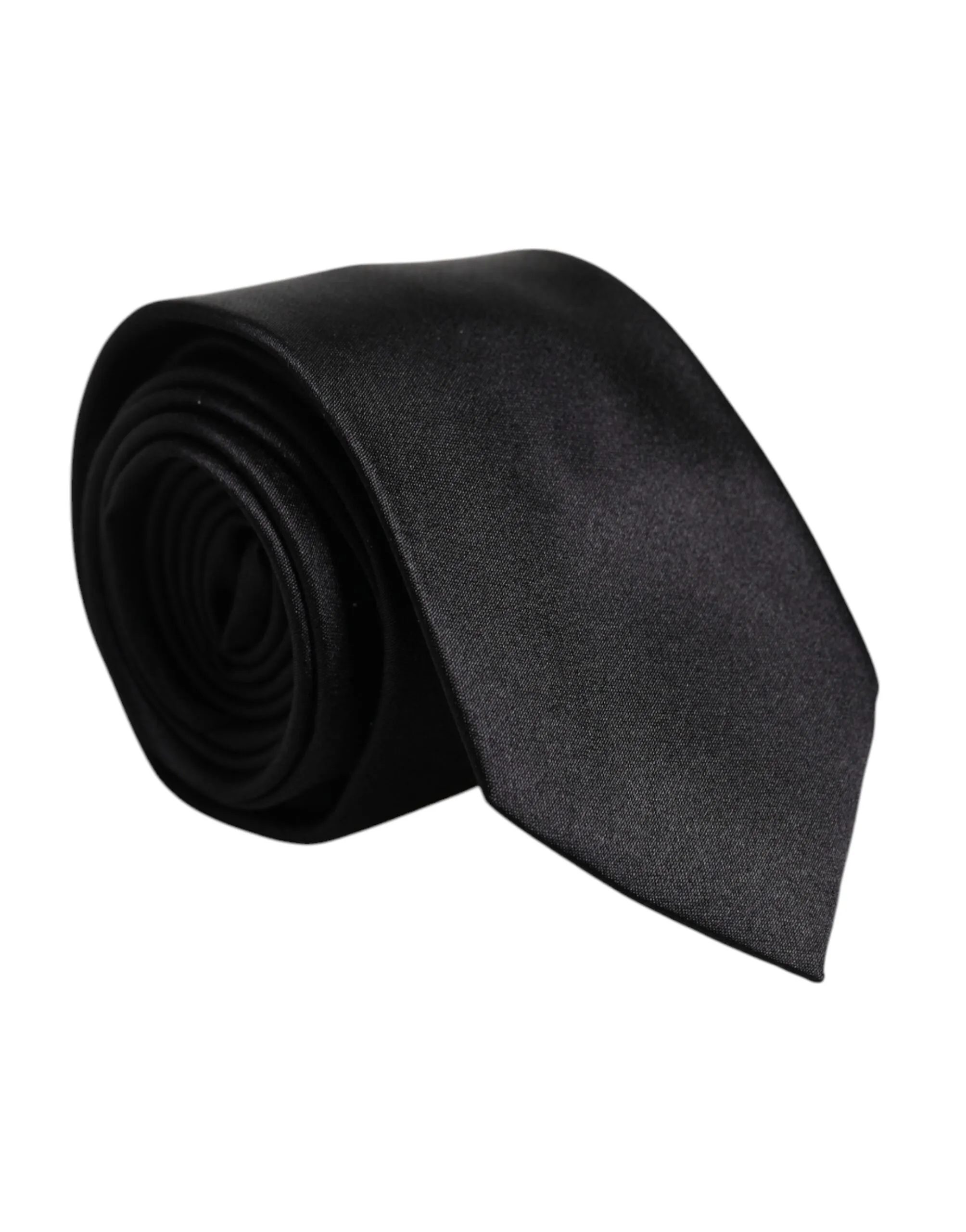 Dolce & Gabbana Men Black Solid Silk Adjustable Necktie Accessory Tie sold by Siebentaschen product image thumbnail 2