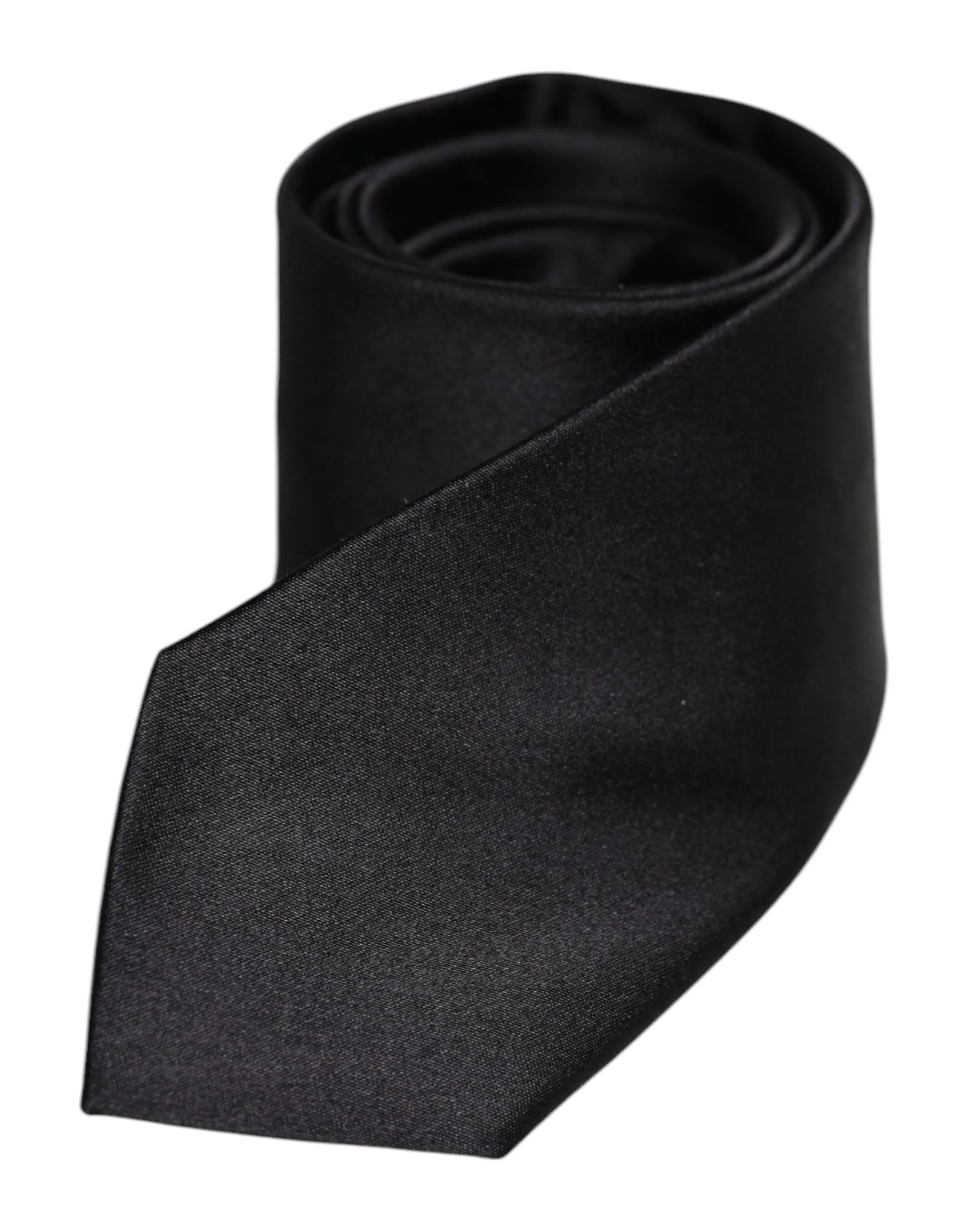 Dolce & Gabbana Men Black Solid Silk Adjustable Necktie Accessory Tie sold by Siebentaschen product image thumbnail 3