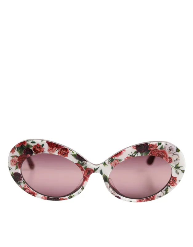 Dolce & Gabbana Floral Printed Acetate Oval Eyewear Sunglasses sold by Siebentaschen