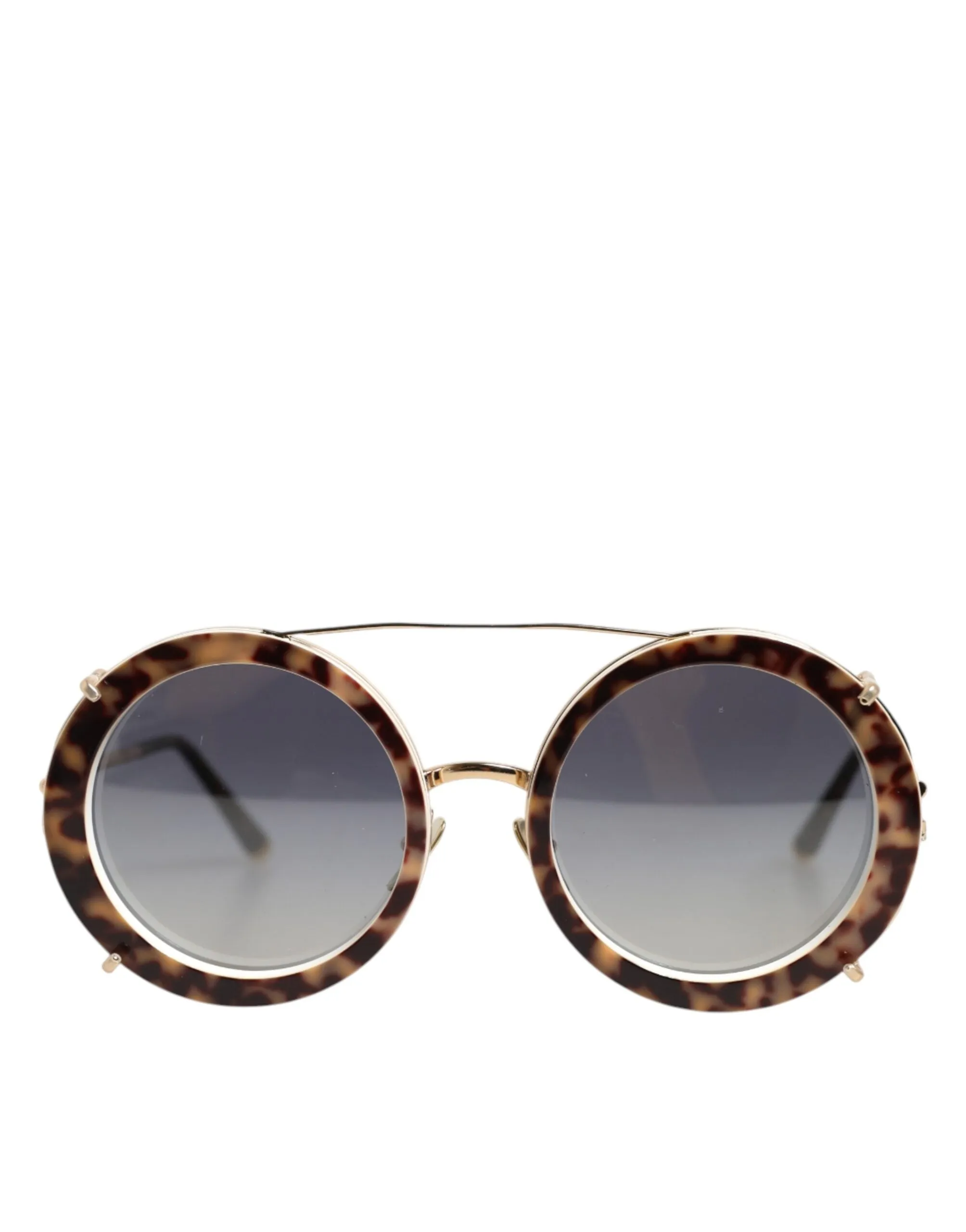Dolce & Gabbana DG2198 Brown Leopard Print Gradient Round Sunglasses sold by Siebentaschen product image thumbnail 2