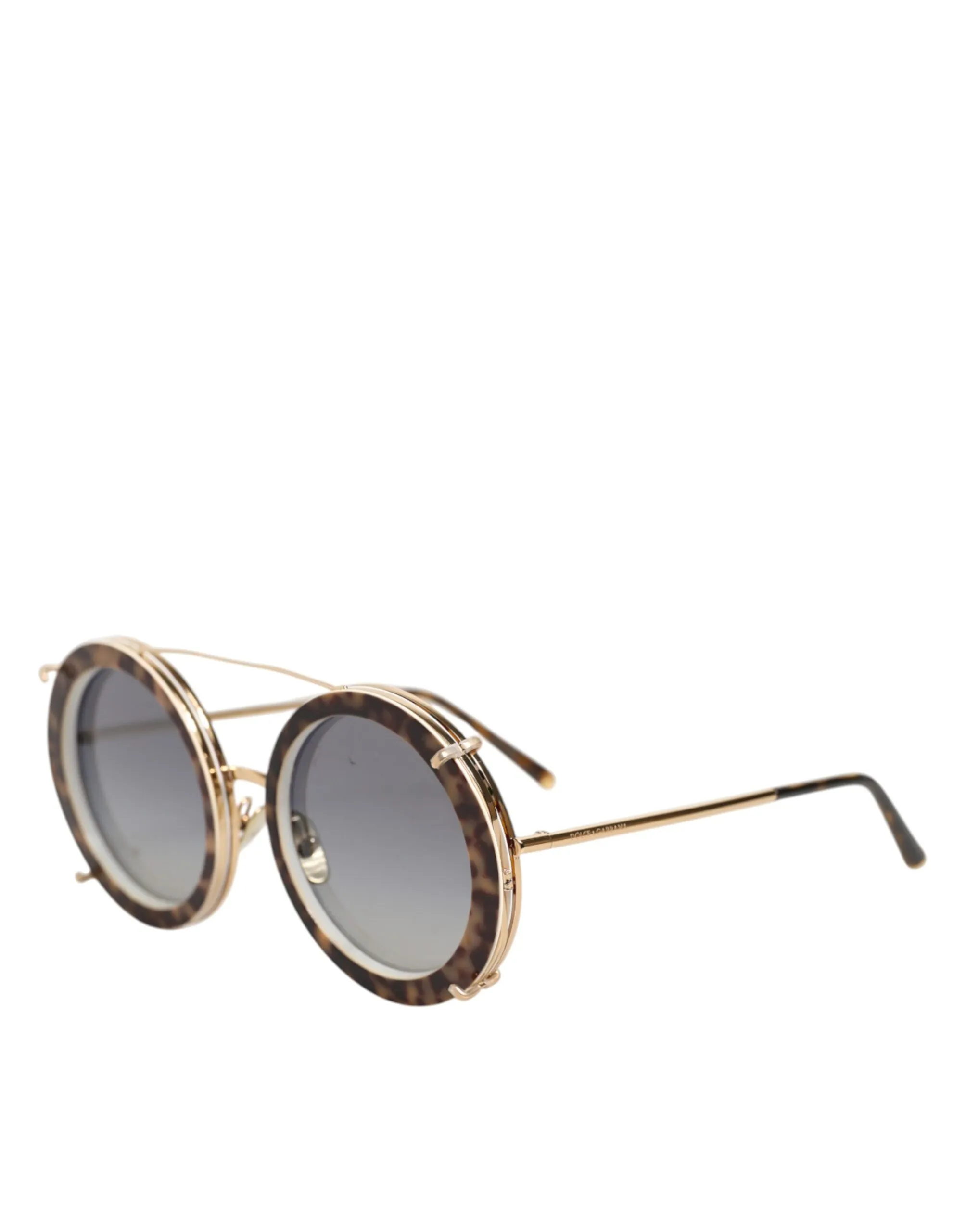 Dolce & Gabbana DG2198 Brown Leopard Print Gradient Round Sunglasses sold by Siebentaschen product image thumbnail 3