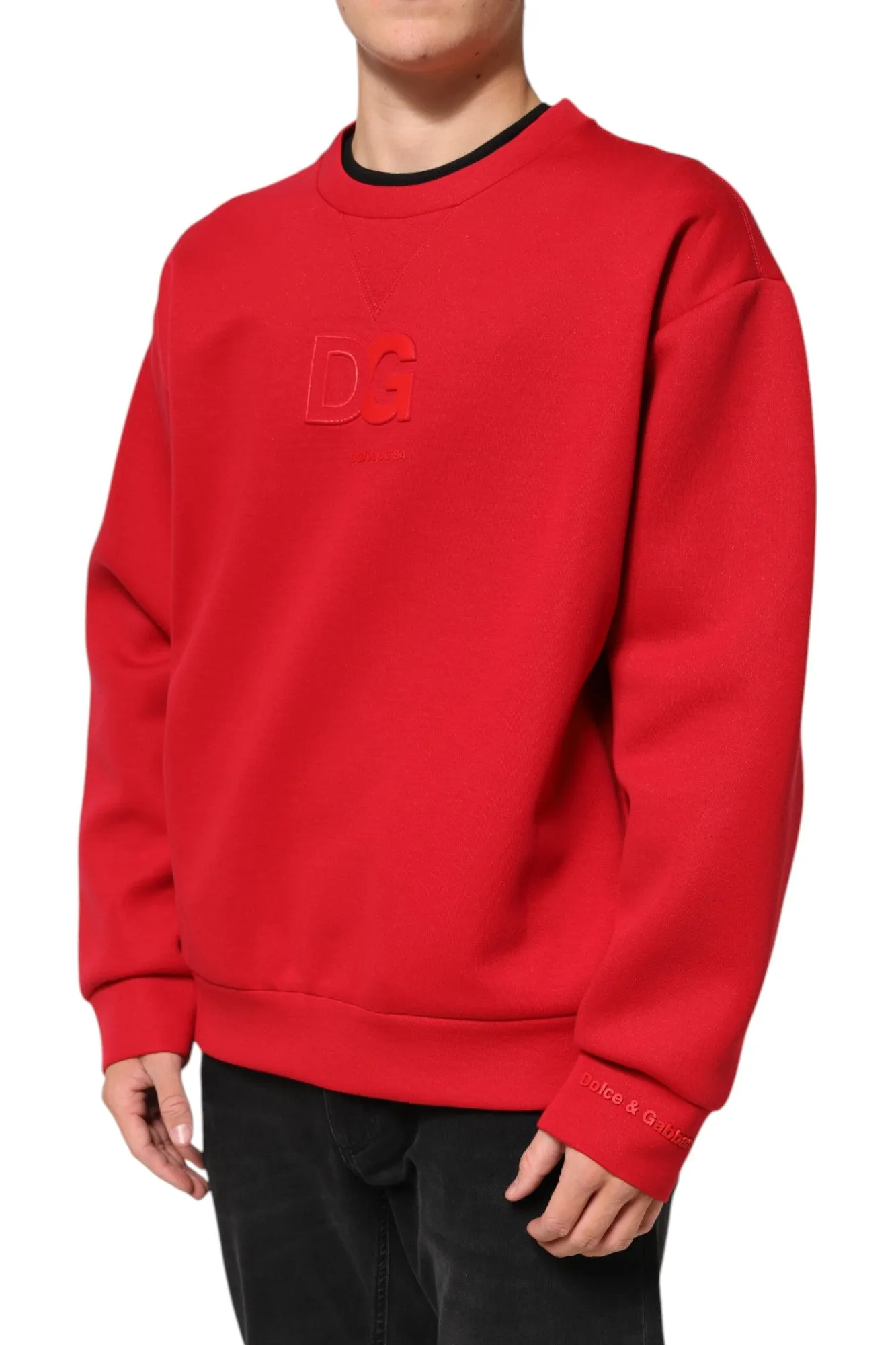 Dolce & Gabbana Red DG Logo Crew Neck Men Sweatshirt Sweater sold by Siebentaschen product image thumbnail 3
