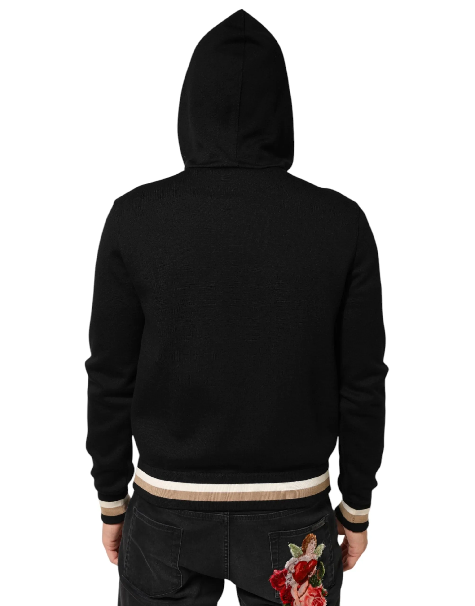 Dolce & Gabbana Black Leopard Logo Hooded Sweatshirt Sweater sold by Siebentaschen product image thumbnail 4