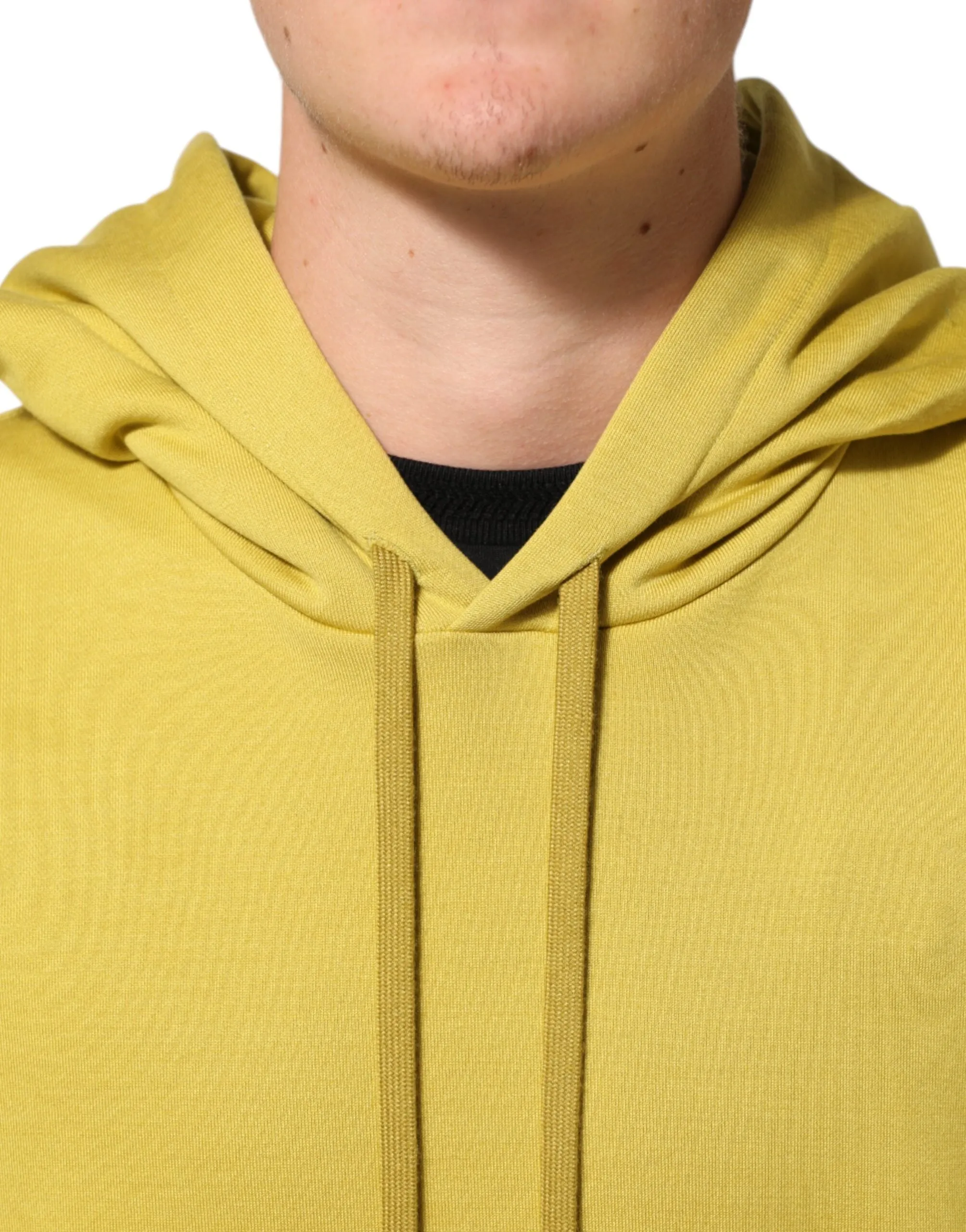 Dolce & Gabbana Yellow Logo Cotton Hooded Sweatshirt Sweater sold by Siebentaschen product image thumbnail 5