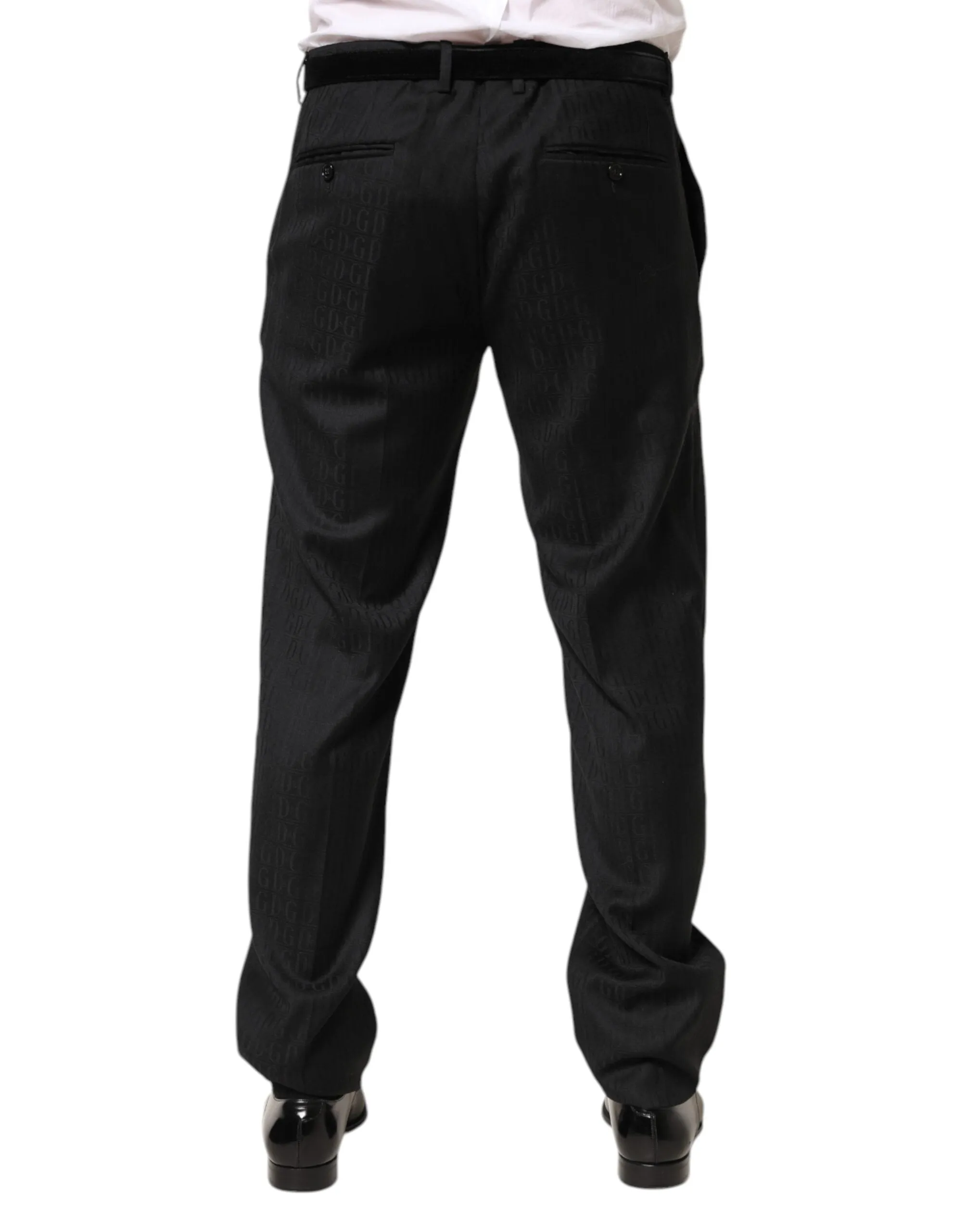 Dolce & Gabbana Black Wool Mid Waist Dress Men Trouser Pants sold by Siebentaschen product image thumbnail 4