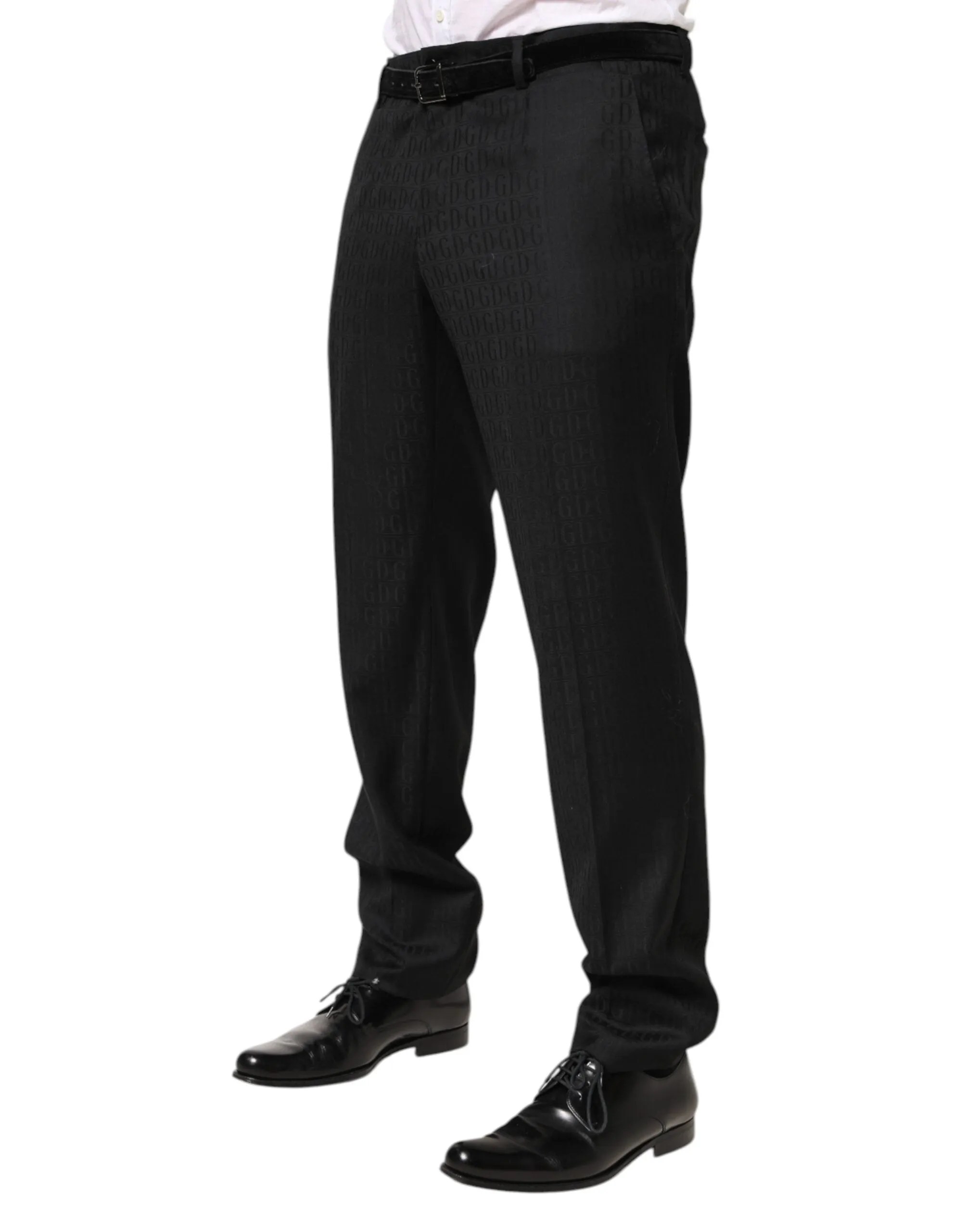 Dolce & Gabbana Black Wool Mid Waist Dress Men Trouser Pants sold by Siebentaschen product image thumbnail 3